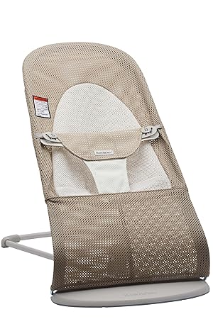 BabyBj?rn Bouncer Balance Soft, Light Grey Frame, Mesh, Gray Beige /White (005144US)