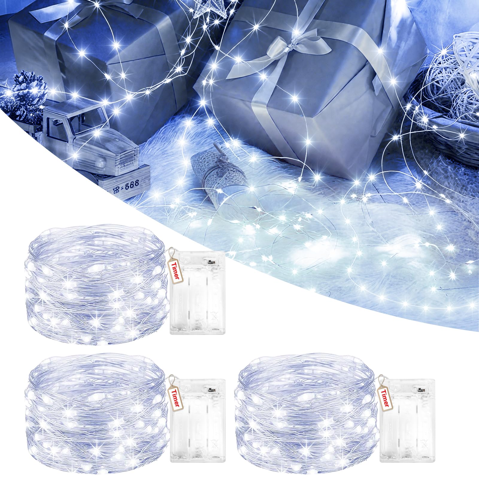 Peasur 30LED Lichterkette Batterie Timer