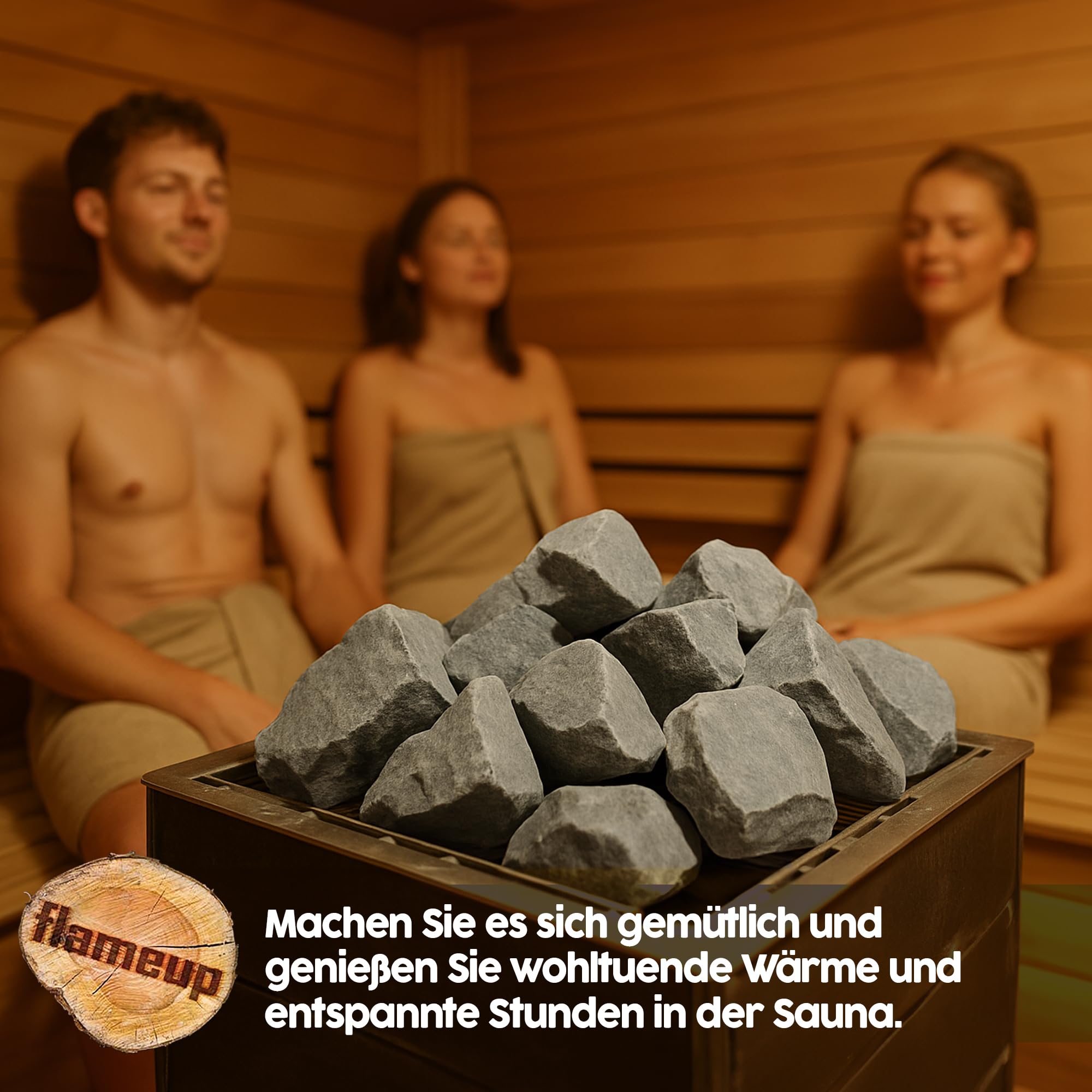 Diabas Saunasteine, 20 kg, 50-80 mm, vorgewaschene Aufgusssteine für Saunaofen, handverlesen, schadstofffreies Saunazubehör für alle Arten von Sauna