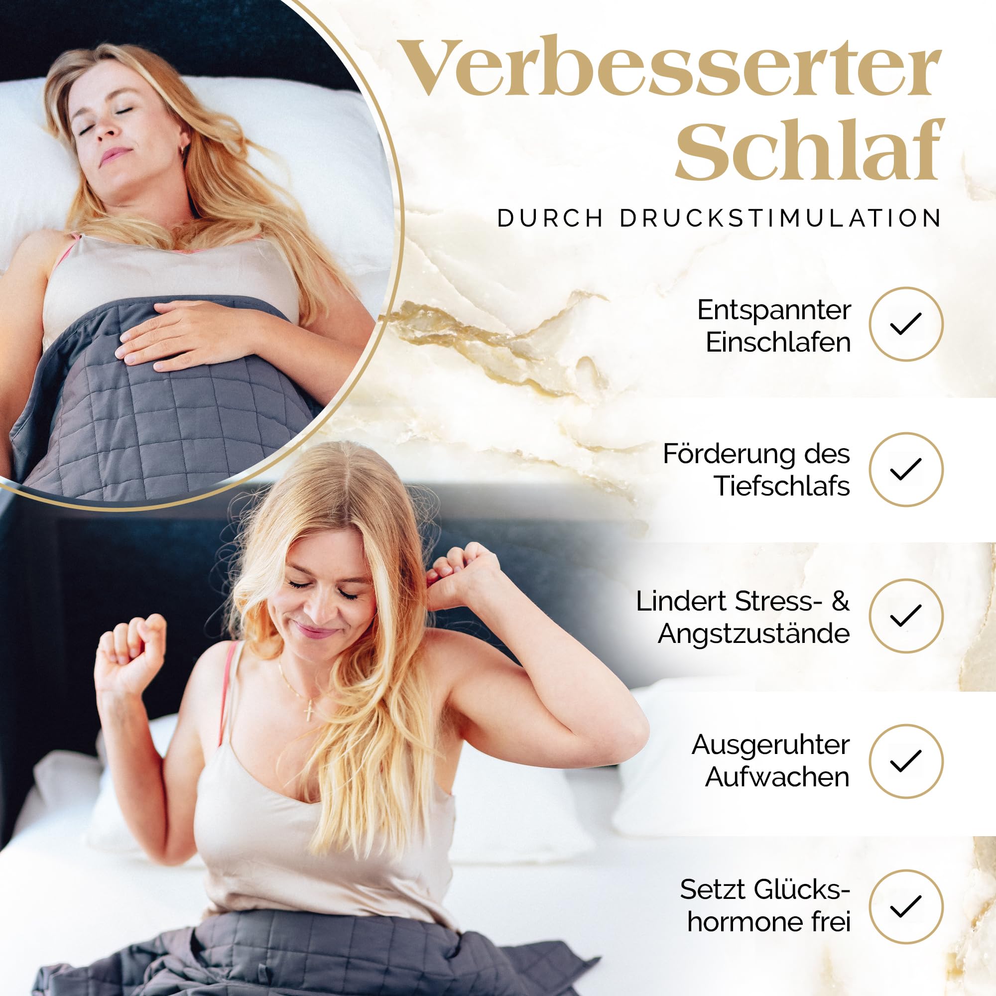 Akroma Premium Gewichtsdecke 155x220cm 12KG Anti Stress Therapiedecke 100% Baumwolle OekoTex