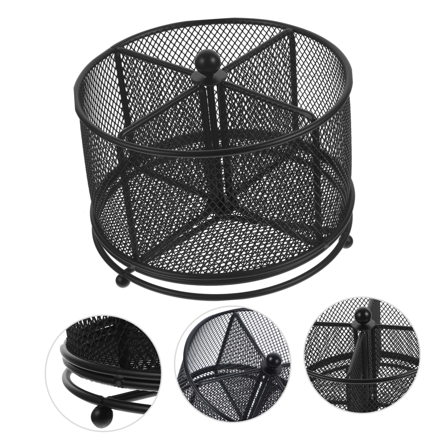 ULTECHNOVO 3pièces Porte-ustensiles De Cuisine Rotatif à Compartiments Organisateur De Couverts pour Rangement Pratique Et Élégant Ustensiles De Cuisine