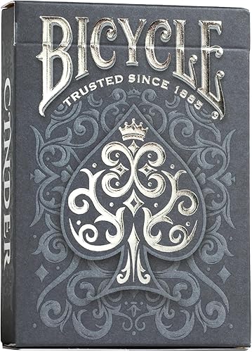 Bicycle Cinder - Juego de cartas premium, lámina de humo plateado, 1 baraja