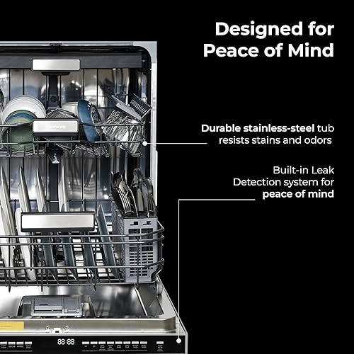 Miniatura 6 de Kenmore Lavavajillas integrado de 24 pulgadas  Tina silenciosa con detección de suciedad turboDry, fugas y SmartWash  15 ajustes de lugar  49 DBA