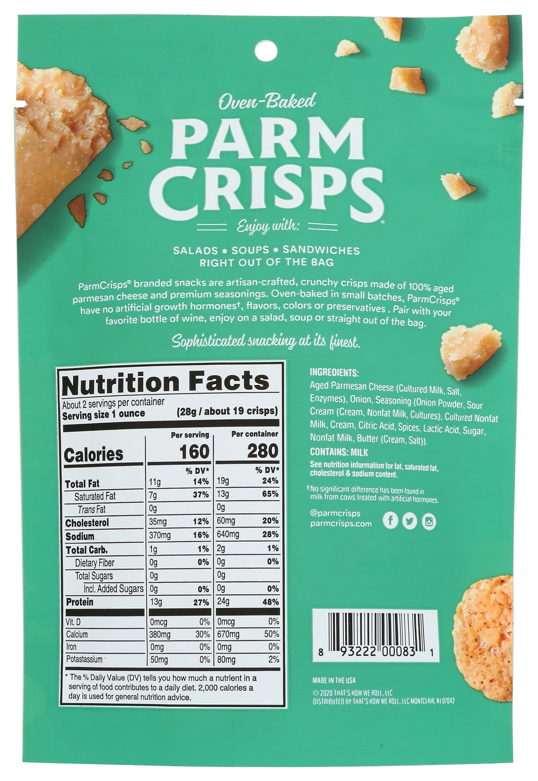 PARMCRISPS Sour Cream Onion Crisps 1 75 OZ — view 2