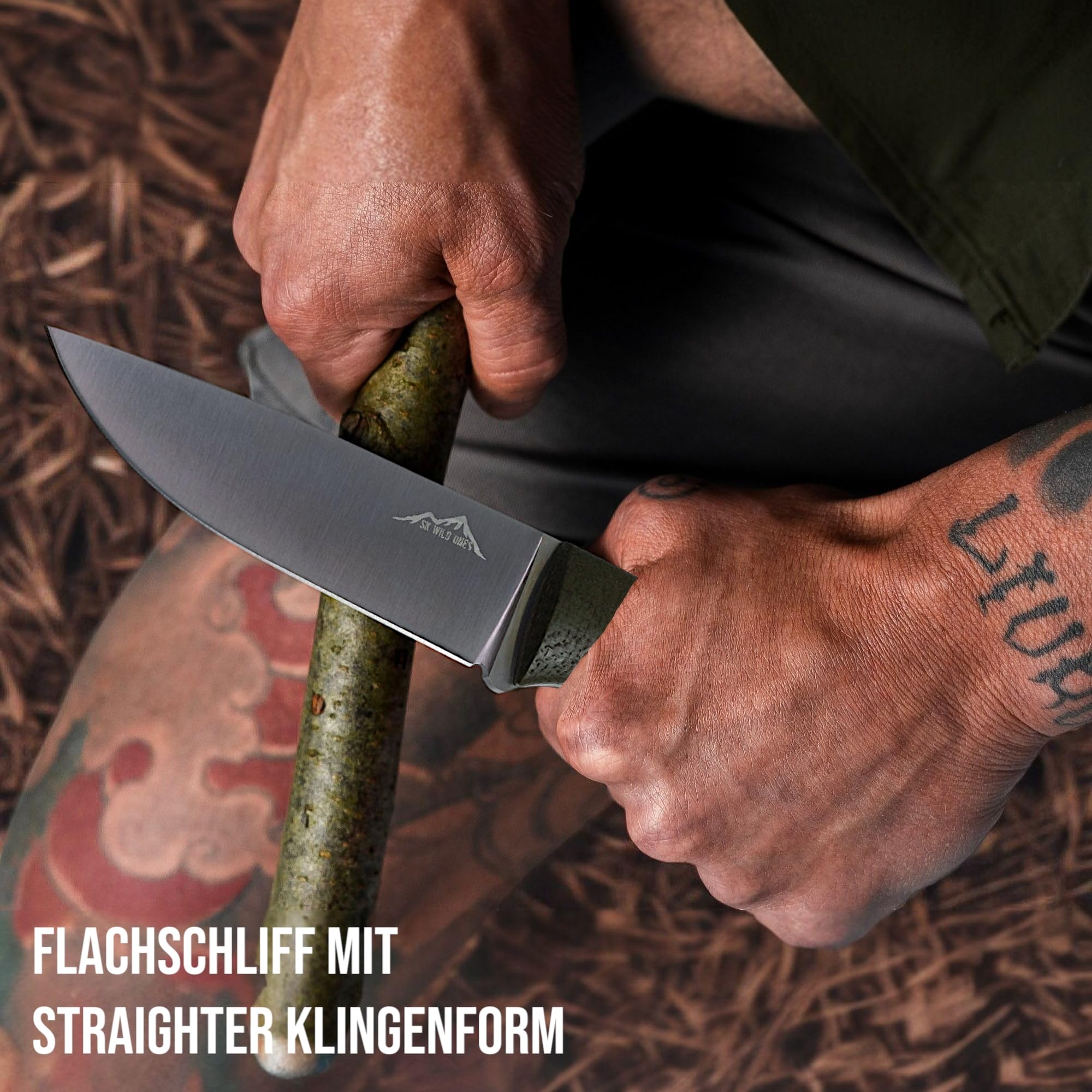 SK Wild Ones® Outdoor Messer Survival - Jagdmesser Feststehende Klinge - Survival Messer Outdoor Griff aus Micarta - Outdoormesser Feststehend - Aus 440C-Stahl Survival Knife für Camping Tyr