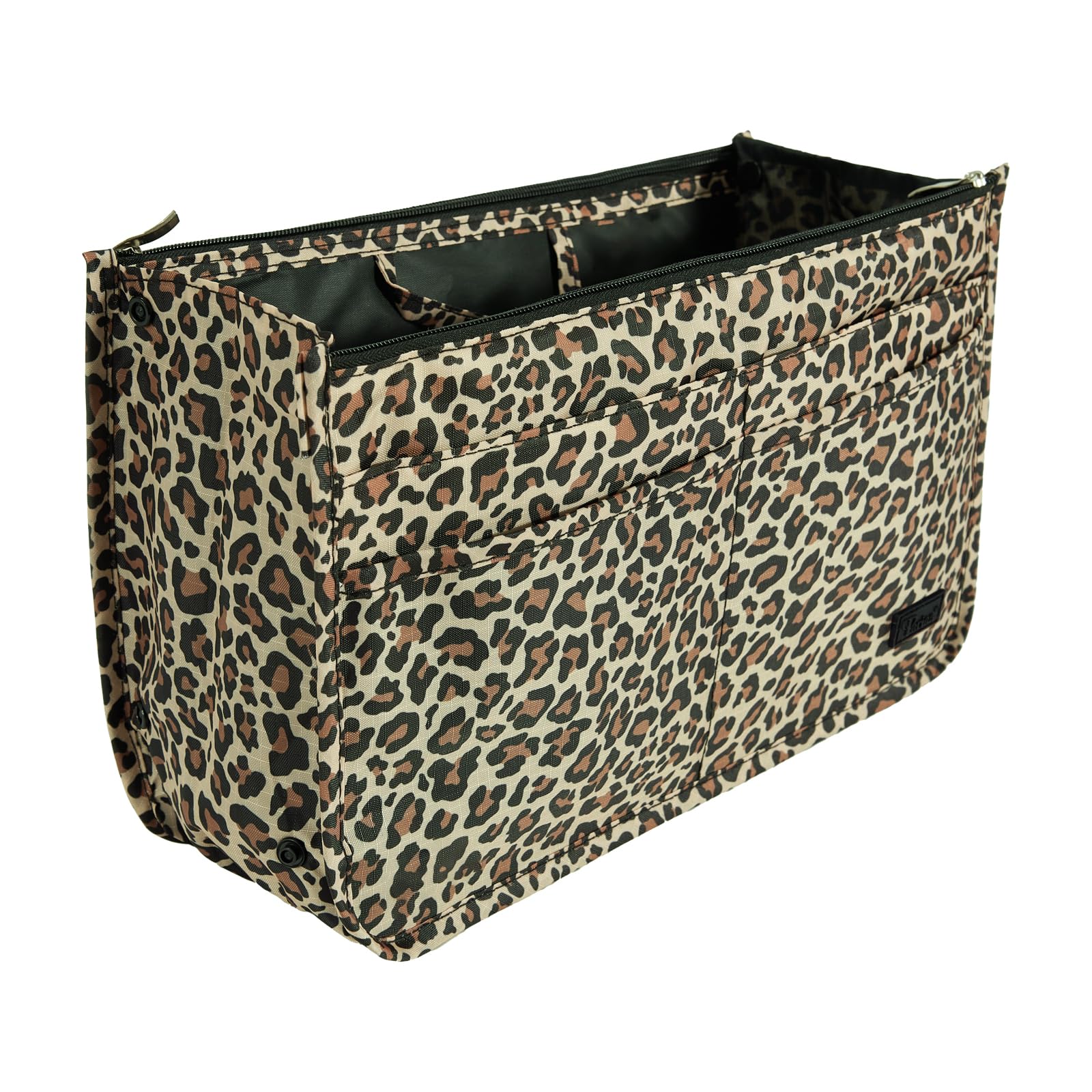 Periea 'Signature' Luxury Handbag Organiser Insert - 3 Sizes - (Gold Leopard, Large)