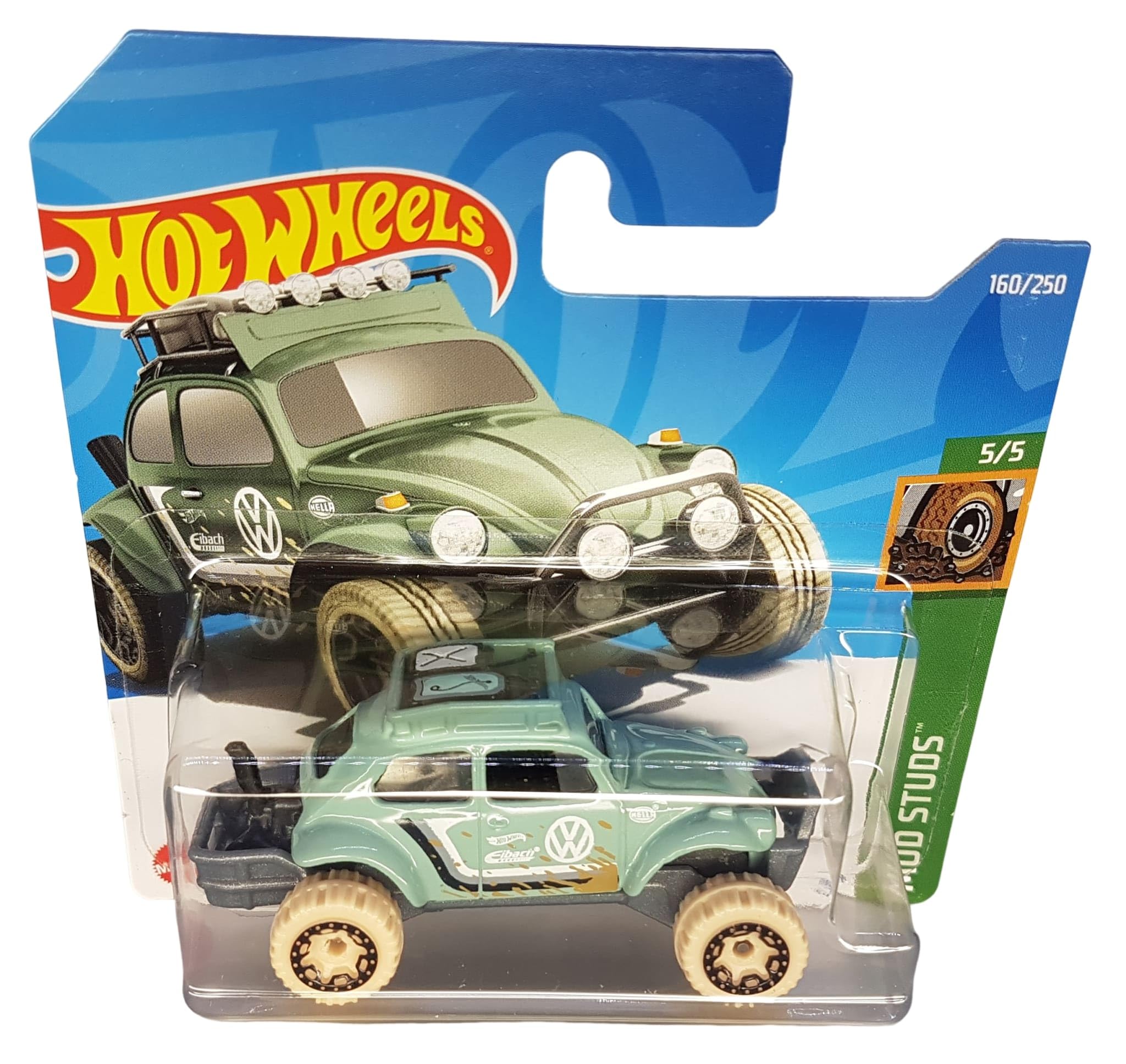 Hot Wheels - Volkswagen Baja Bug - Mud Studs 5/5 - HCX74 - Short Card VW - Eibach - Hella - Mattel 2022 - Image 2