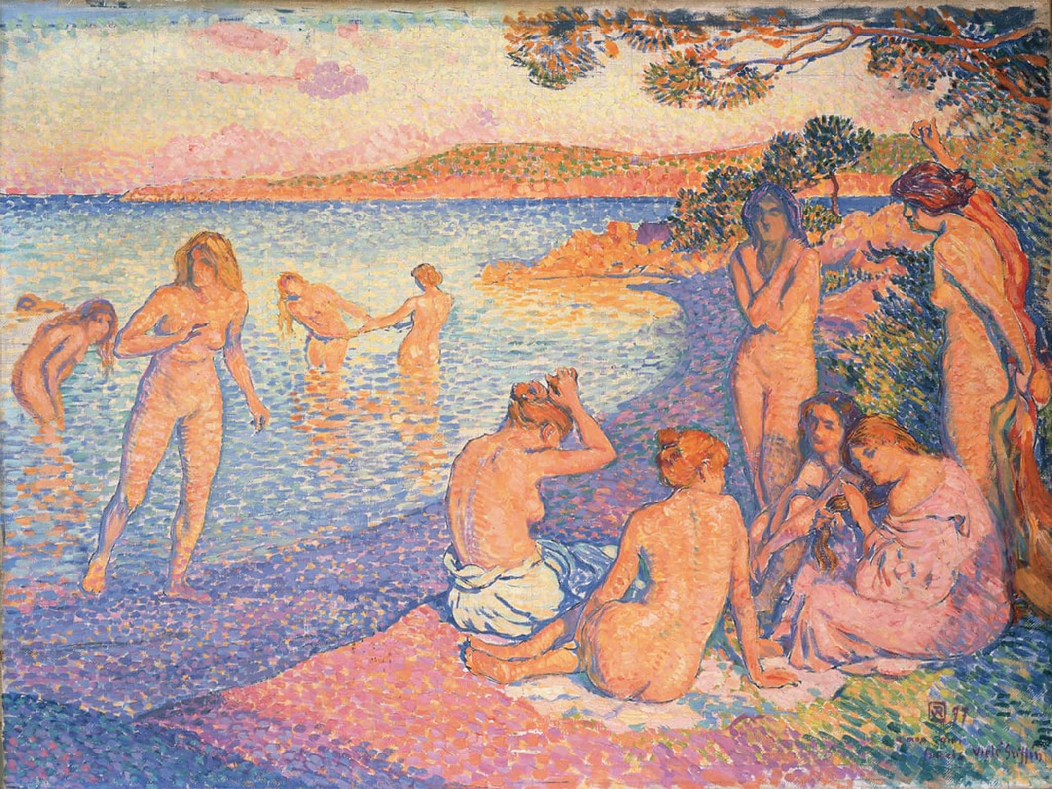 POSTERIIk Famous Print Pop Art Wall Art Graffiti Sunset by Théo Van Rysselberghe Art Prints for Home Decor 60x90cm
