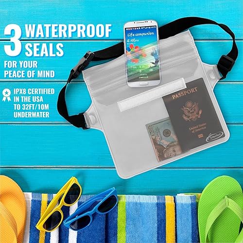 Miniatura 6 de AiRunTech Riñonera impermeable, bolsa impermeable para iPhone 15 14 13 12 11 Pro Max, bolsa seca impermeable IPX8 para esnórquel, playa, crucero,