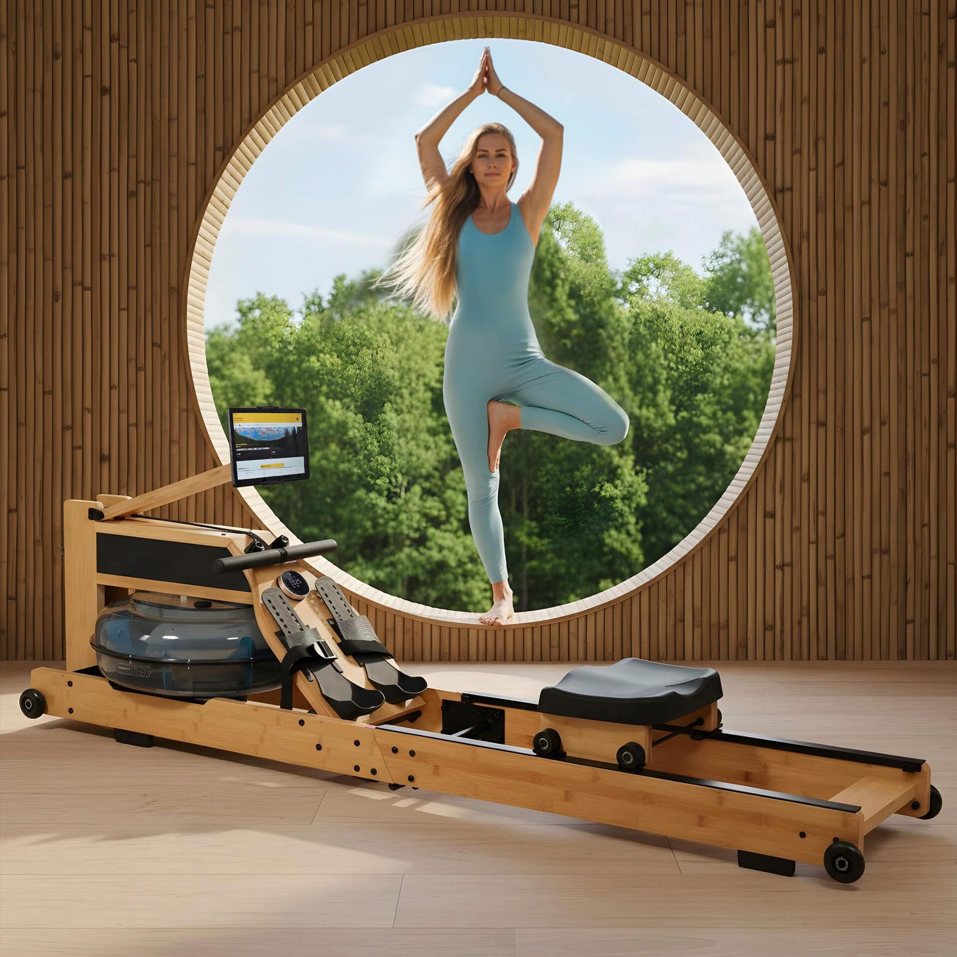 CHRISTOPEIT Rudergerät für Zuhause Wasser klappbar - WP 5000 (Testsieger) oder Colorado - Holz, Hybrid Wasser-Magnet-System, Kinomap, Bluetooth, bis 150 kg, ergonomisch
