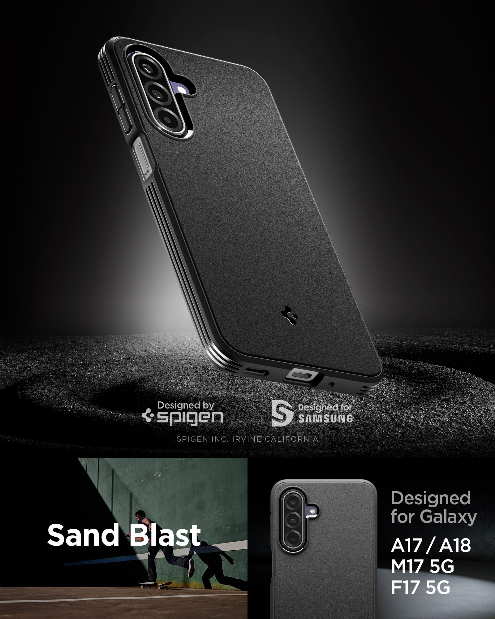 Spigen Essential Sand Blast Case for Samsung Galaxy A18/A17/M17/F17, Black — Amazon image 2
