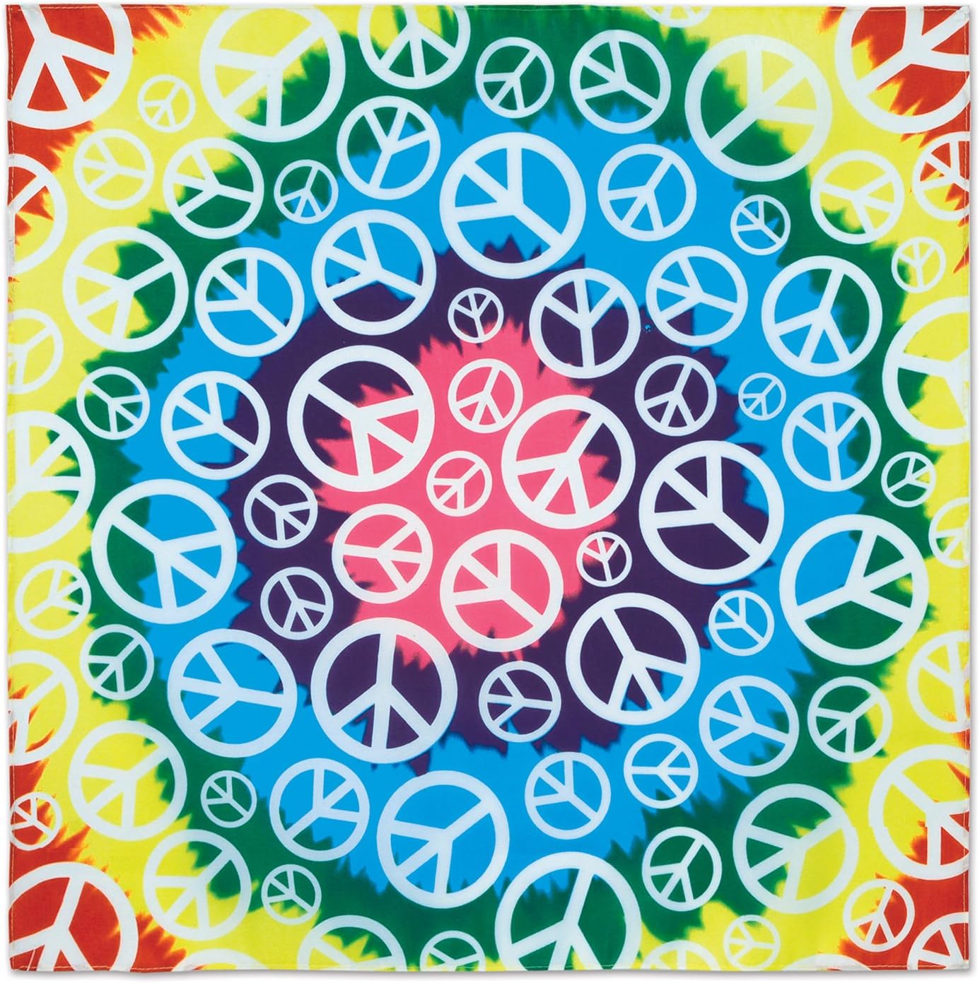 Beistle Peace Sign Bandana, 22" x 22" : Home & Kitchen