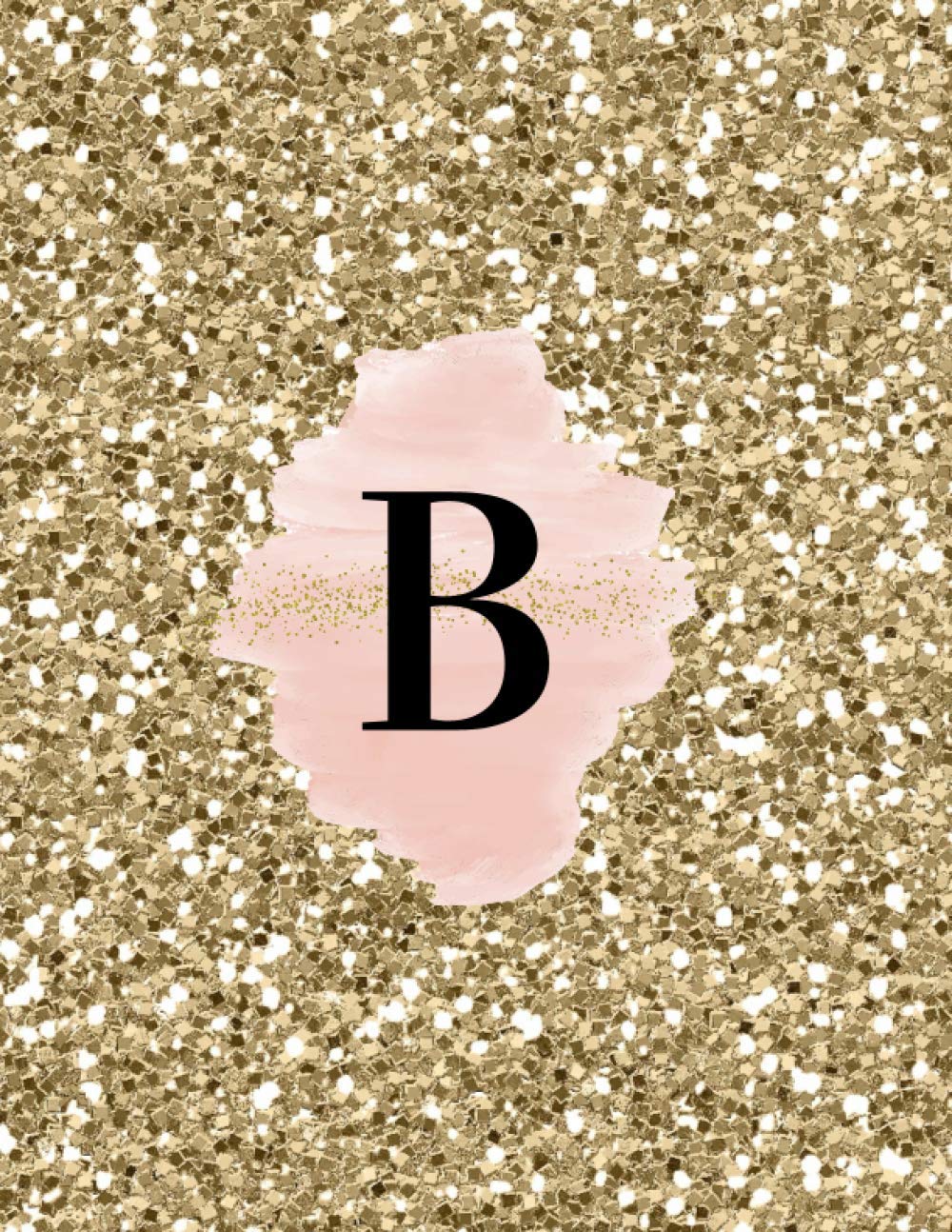 INITIAL "B" GOLD GLITTER GLOSSY LINED NOTEBOOK (8.5 × 11, 200 PAGES)