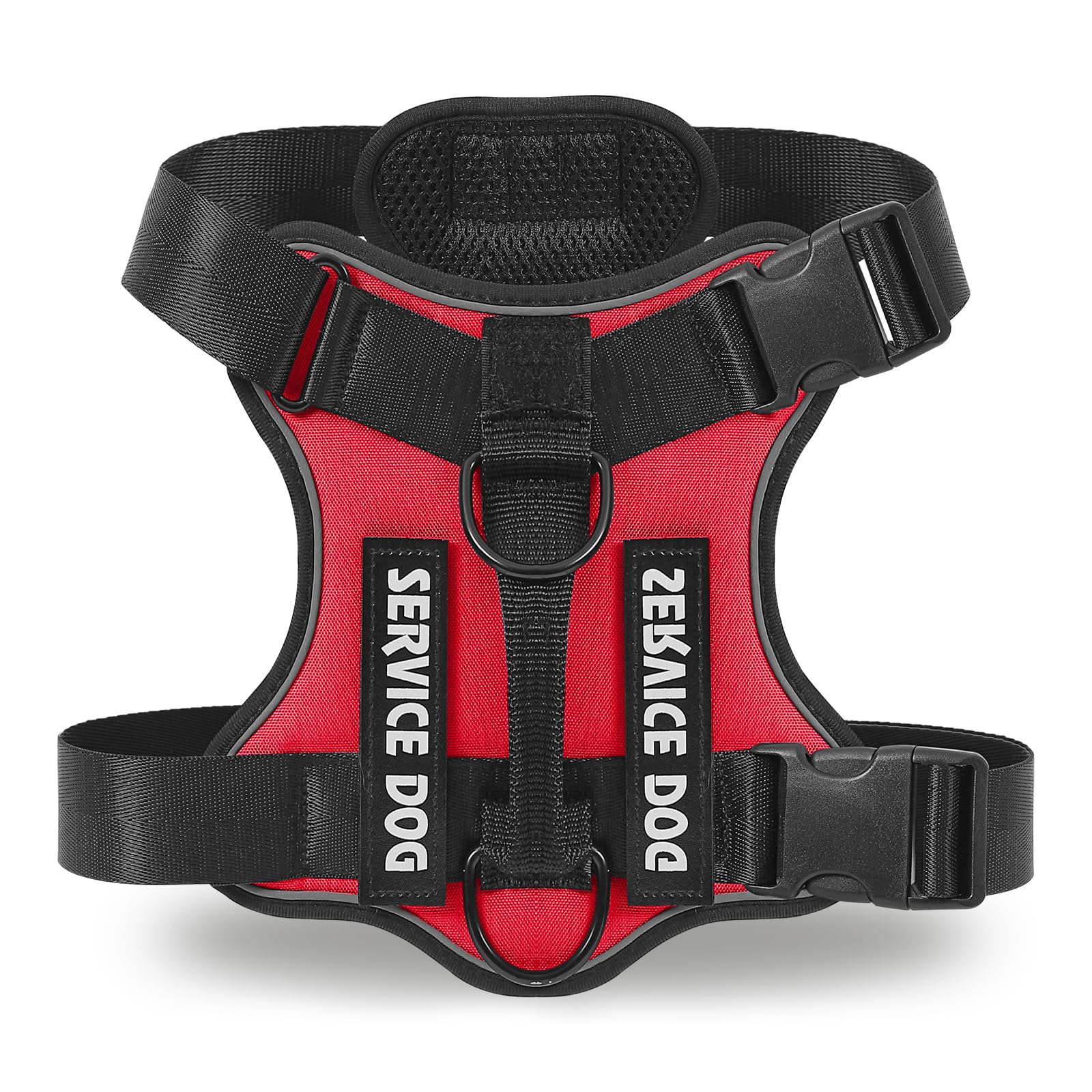 COMSLE Pettorina Cane Taglia Grande Media Piccola, Pettorina Cane ad h Riflettente, Rosso, S
