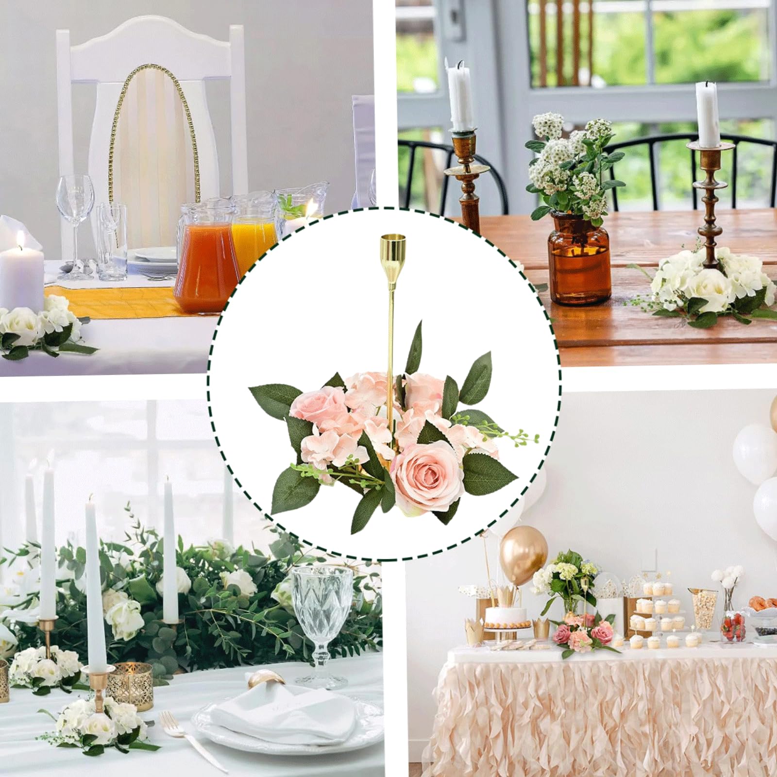 Anillo De Vela Con Rosa De Seda Roja, Centros De Mesa Para Bodas, Anillo De  Vela, Decoración Con Flores De Seda, Decoraciones De Boda Asequibles -  España, image size:1600x1600