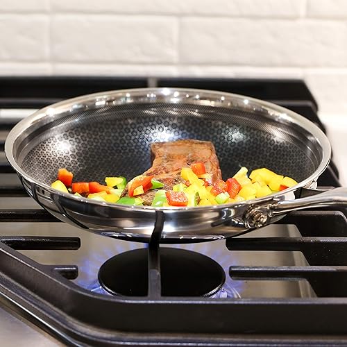 Miniatura 5 de Black Cube Hybrid Quick Release Cookware - Juego de 6 sartenes de 8, 11 y 12.5 pulgadas con tapas de vidrio templado, mango que se mantiene fresco,
