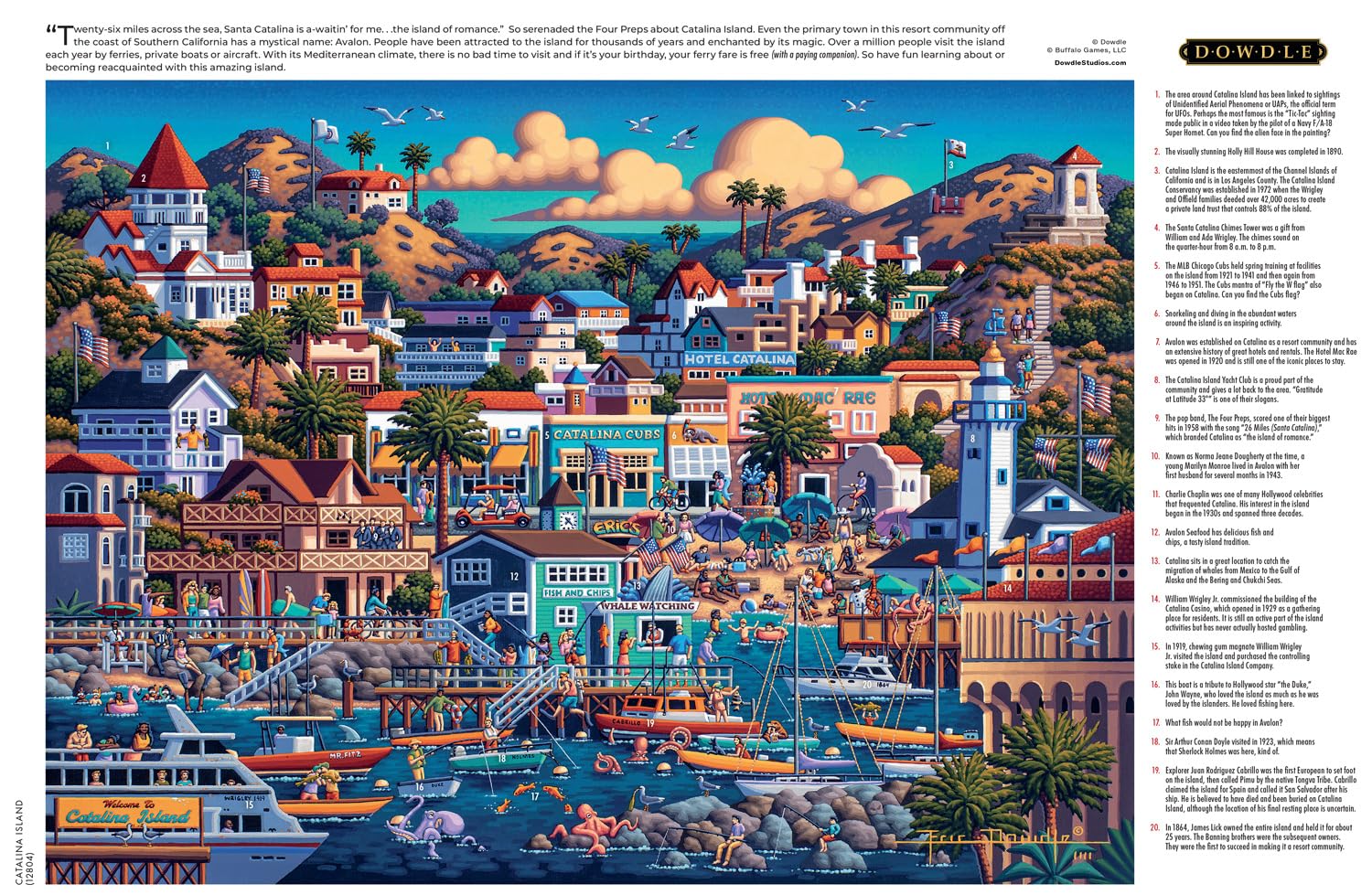 Buffalo Games - Dowdle - Catalina Island - Puzzle da 1000 pezzi per adulti impegnativo puzzle perfetto per serate di gioco - Dimensioni finito 26,75 x 19,75