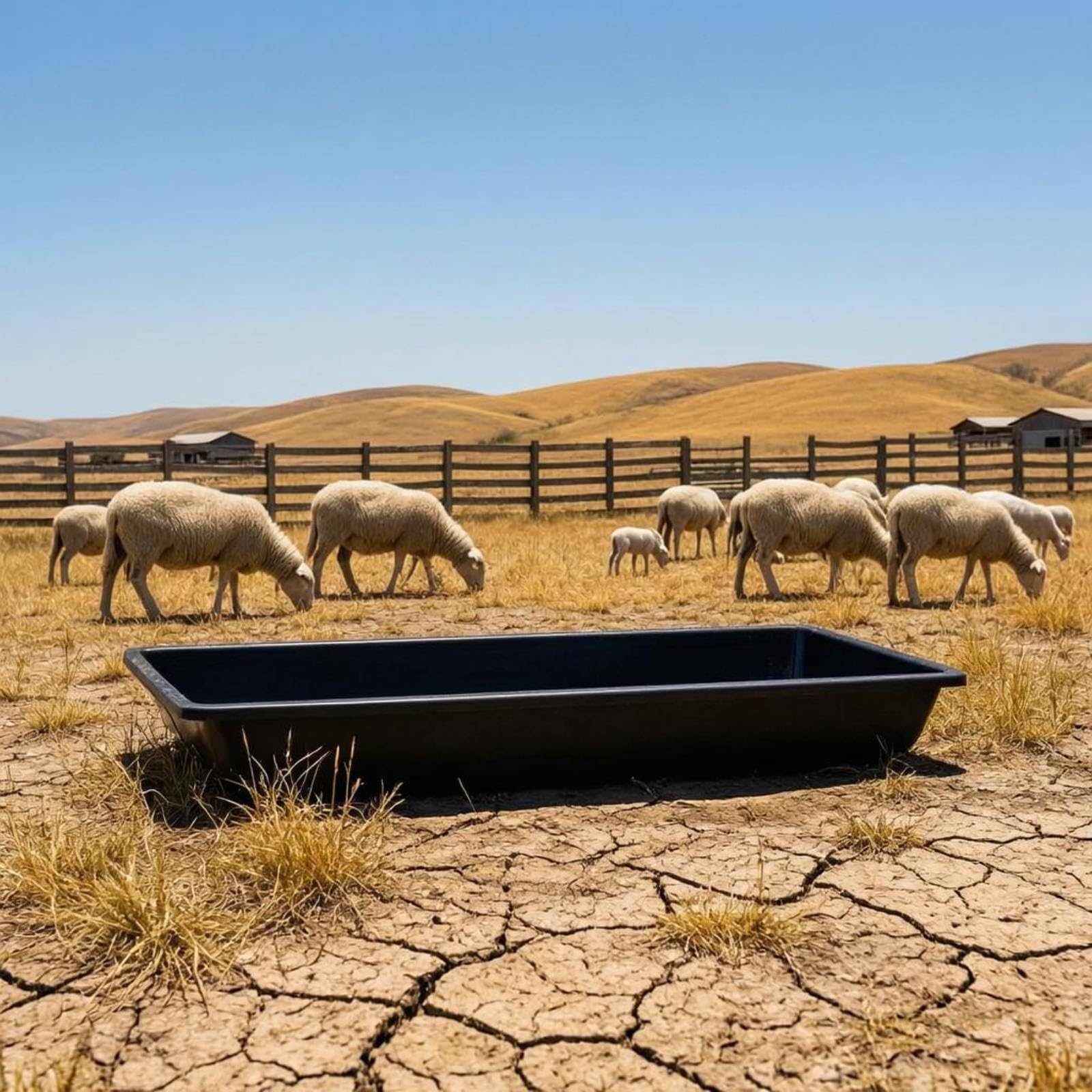 harayaa Comedero para Ganado Tolva de Alimentación Rectangular Recipiente para Animales con Material y Superficie Lisa Adecuado para Ovejas Cabras Vacas Caballos Ciervos