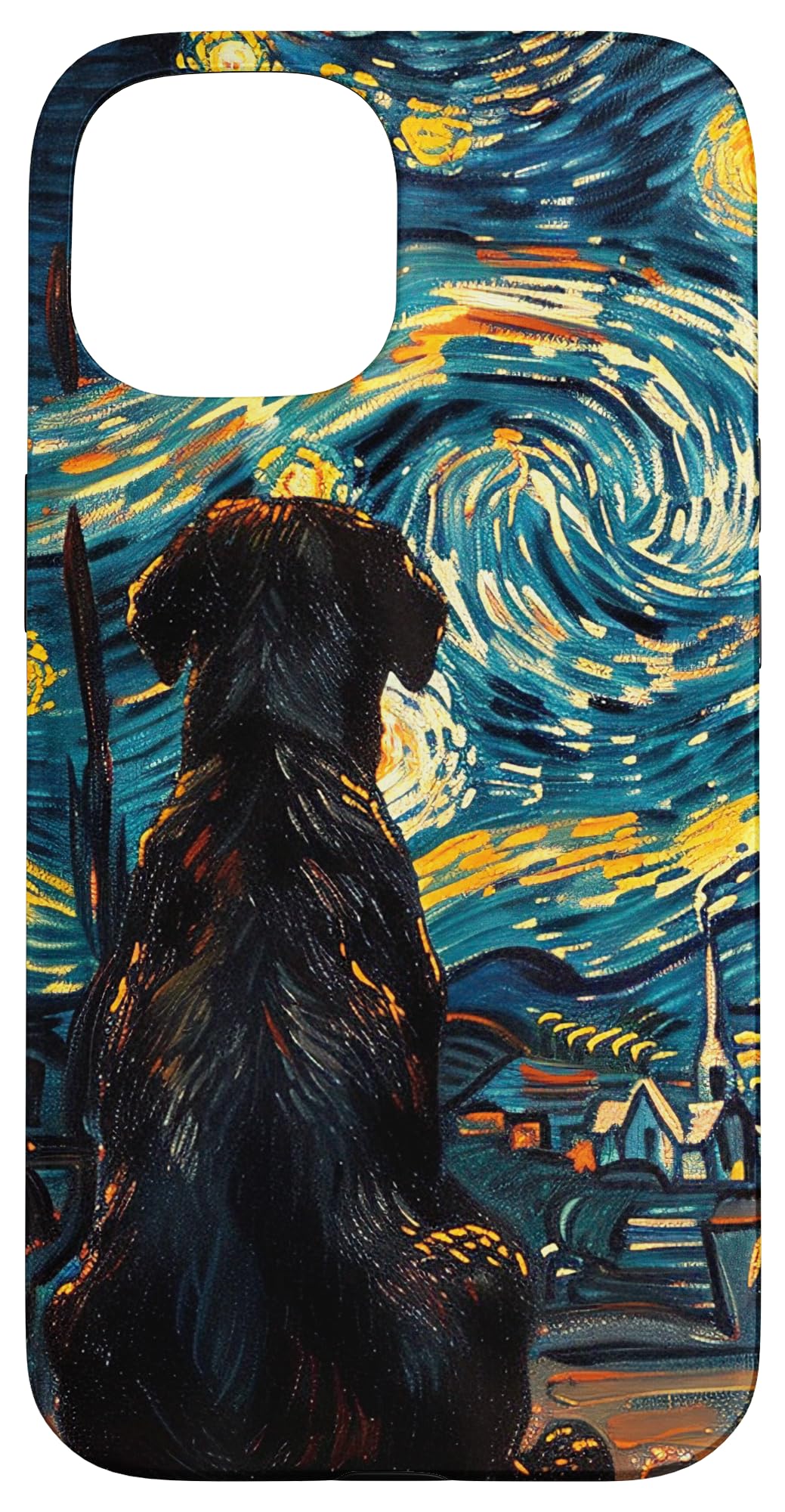 Labrador Starry Night Van Gogh Graphic Case for iPhone 15