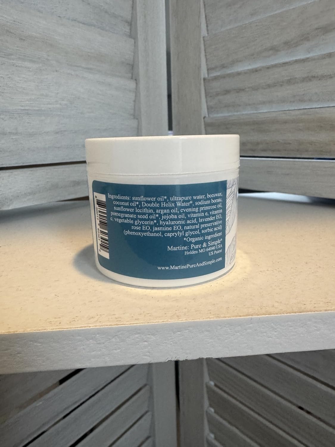Martine: Pure & Simple Night time Moisturizer for Women & Men, Made with Double Helix Water & All Natural Ingredients Such as Coconut Oil And Vitamin E (2 Oz)