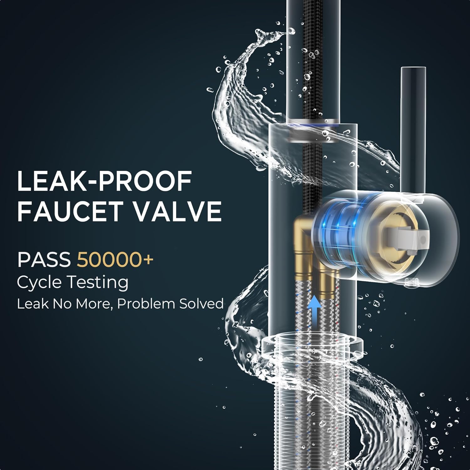 QFN Kitchen Faucet with Pull Down Sprayer Chrome, High Arc Single Handle Single Level Stainless Steel Pull Out Sink Faucet for Farmouse Camper RV Bar, Fit for 1 or 3 Hole