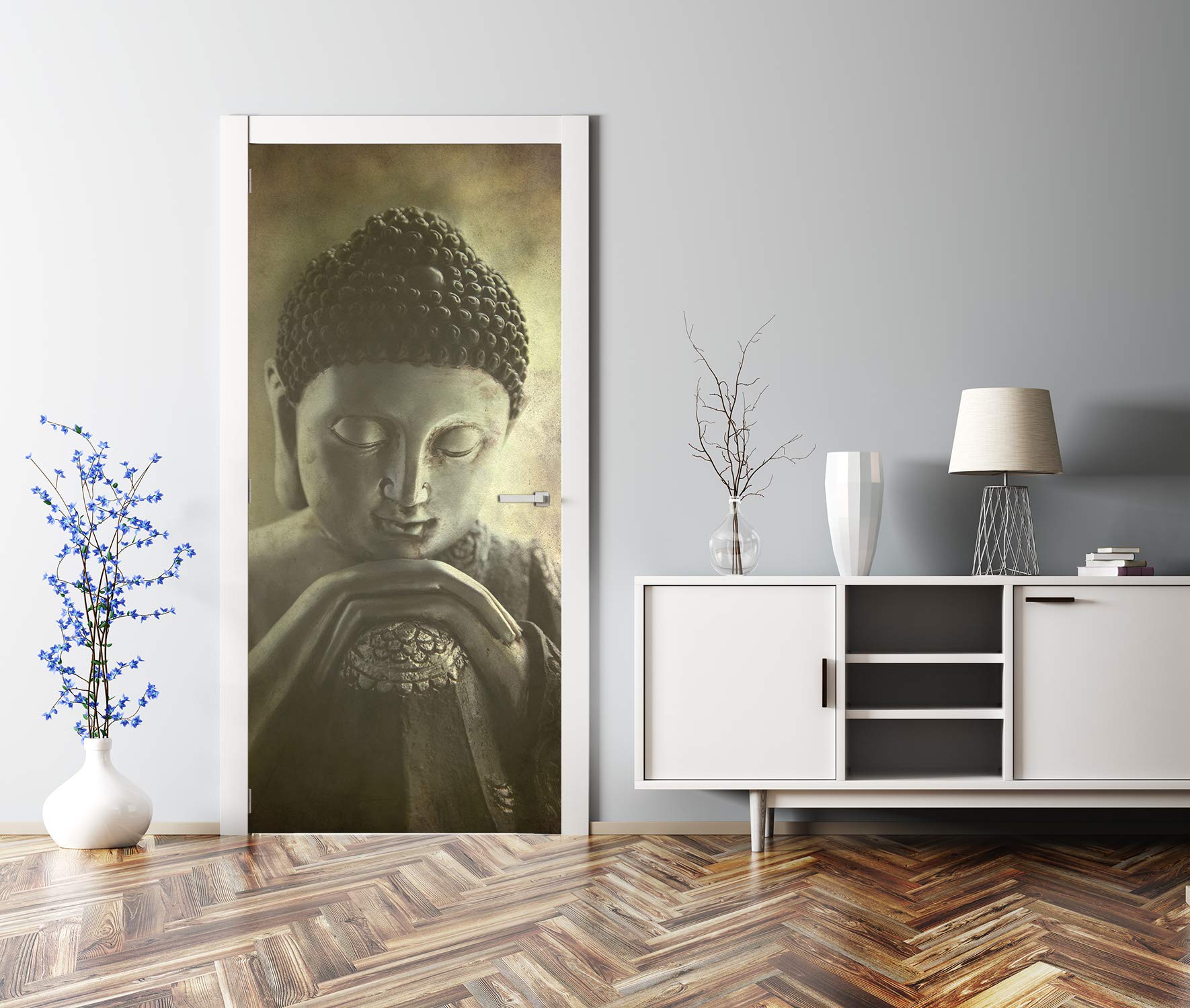 Bilderdepot24 TF70281 Papier peint autocollant pour porte Motif statue de Bouddha 90 x 200 cm