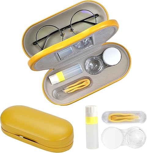 Miniatura 14 de Estuche de Viaje para Lentes de Contacto con Limpiador y Lavadora, Estuche Portátil para Lentes de Contacto con Espejo, Pinzas, Herramienta de
