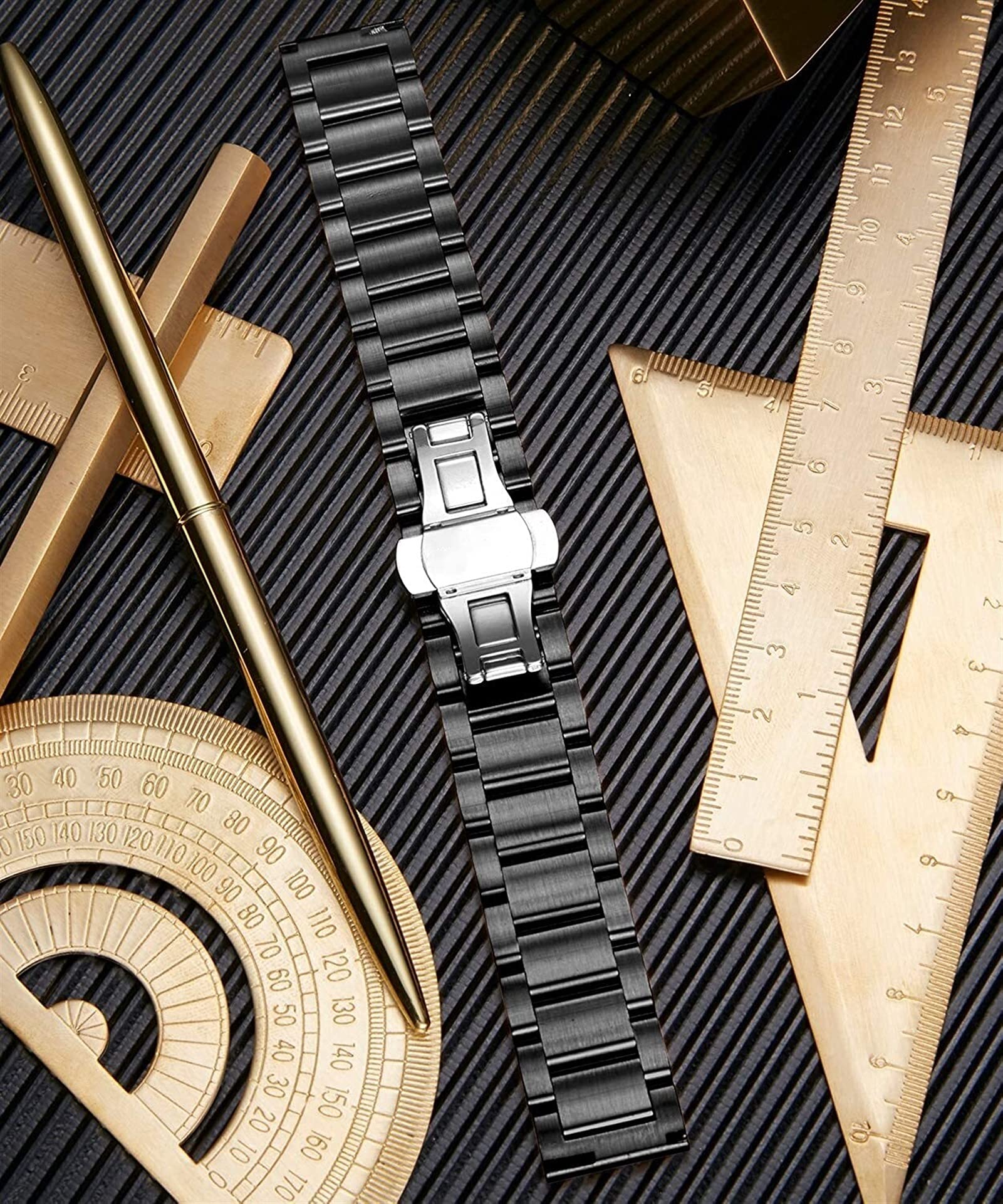 Vantor Bracelet de Montre Bracelet en Acier Inoxydable, avec Ressort Aiguille 12 mm, 13,0 mm, 14 mm, 15 mm, 16 mm, 17 mm, 18 mm, 19 mm, 20 mm, 21 mm, 22 mm, 23,0 mm, 24 mm