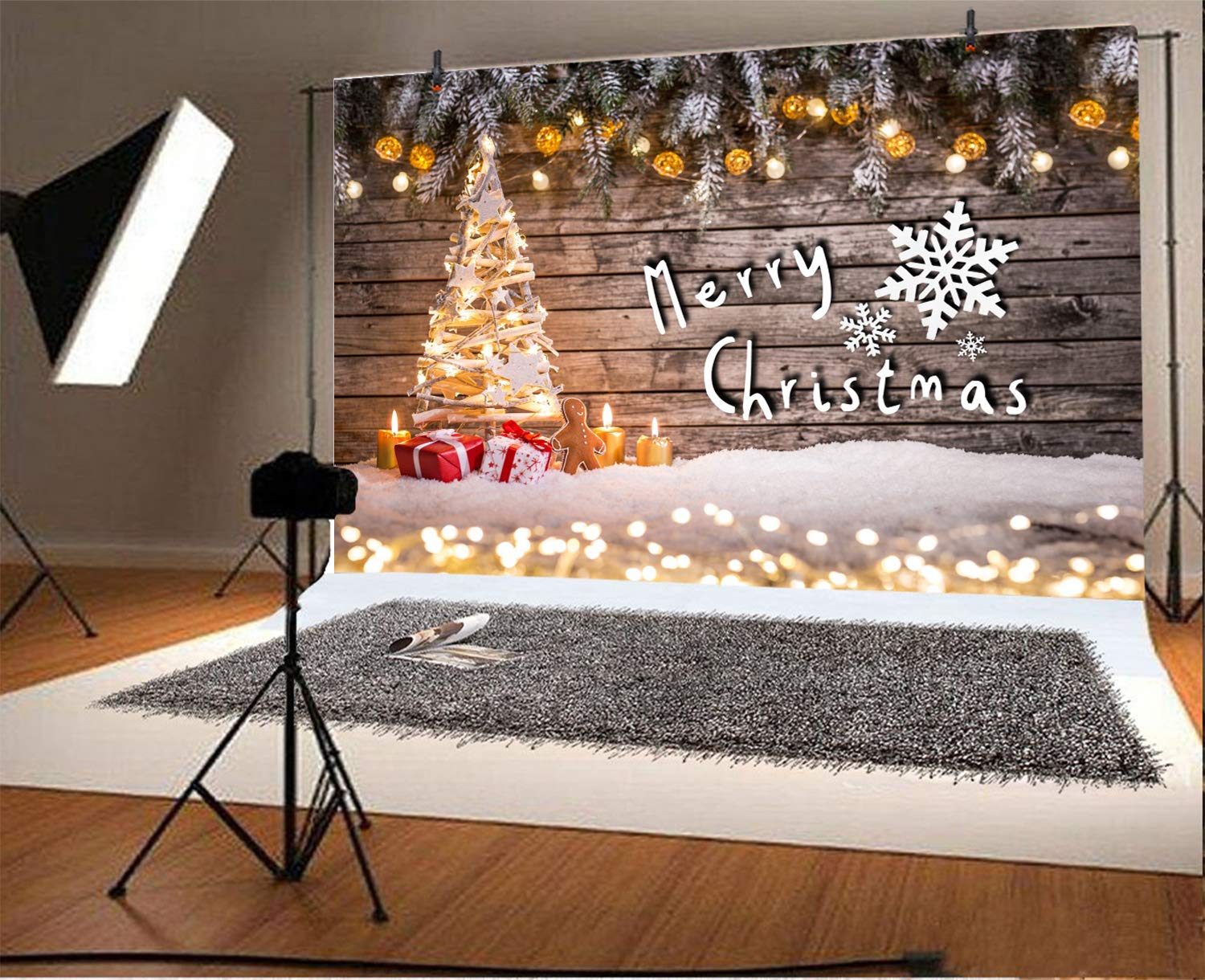 Amazon | Qinunipoto クリスマス Merry Christmas 写真撮影用 背景布