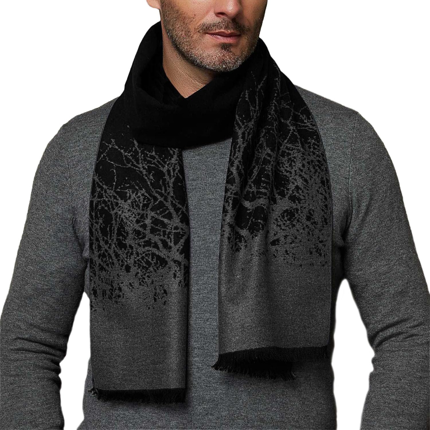 CUDDLE DREAMS Men's Silk Scarves for Winter, 100% Mulberry Silk Brushed, Luxuriously Soft & Warm, Decent Box Packed