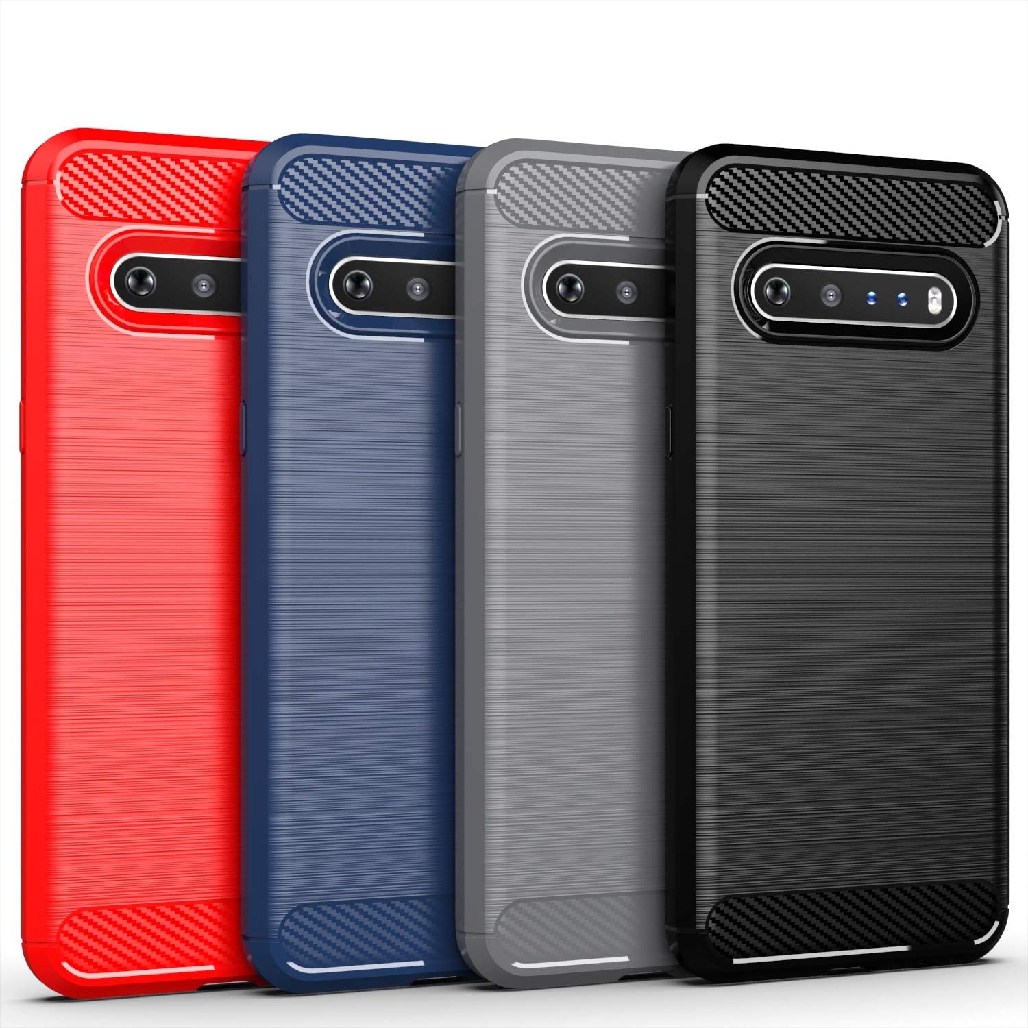 Osophter for LG V60 ThinQ Case,LG V60 Case Shock-Absorption Flexible TPU Rubber Full-Body Protective Phone Cover for LG V60 ThinQ(Black)