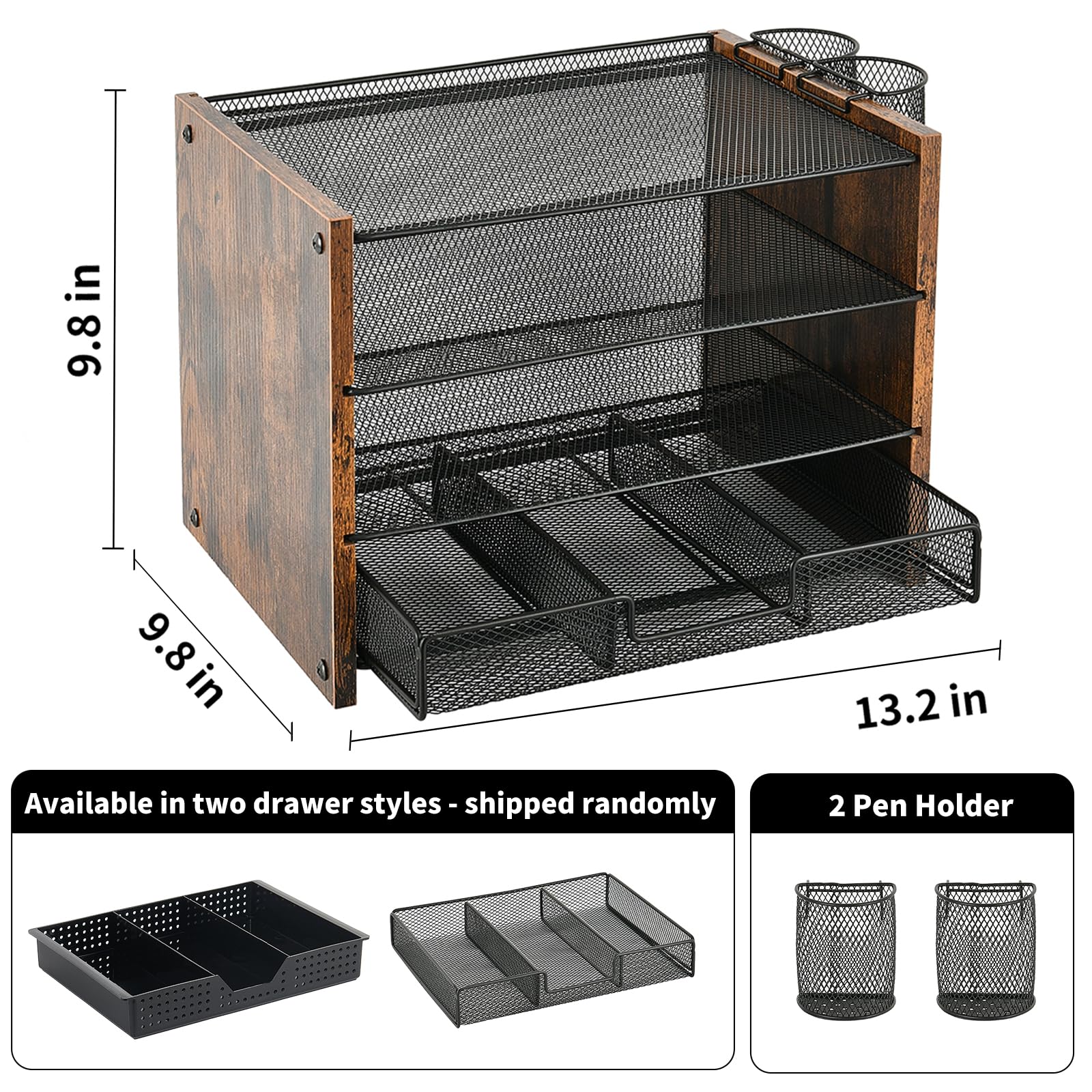 OPNCIE Desk Organizer and Accessories, 4-Tier Paper Letter Tray
