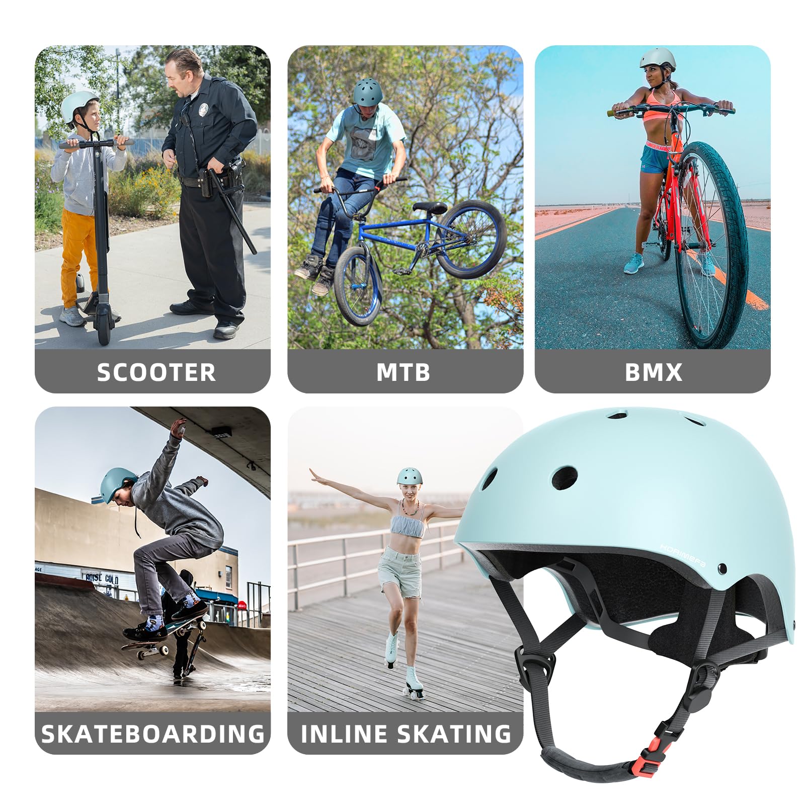 KORIMEFA Casco da Bici per Bambini Casco Protettivo Ideale per Bambini Leggero ma più Sicuro Anche per Skateboard, Monopattino, Pattini a Rotelle per 3-13 Anni Ragazzi Donna