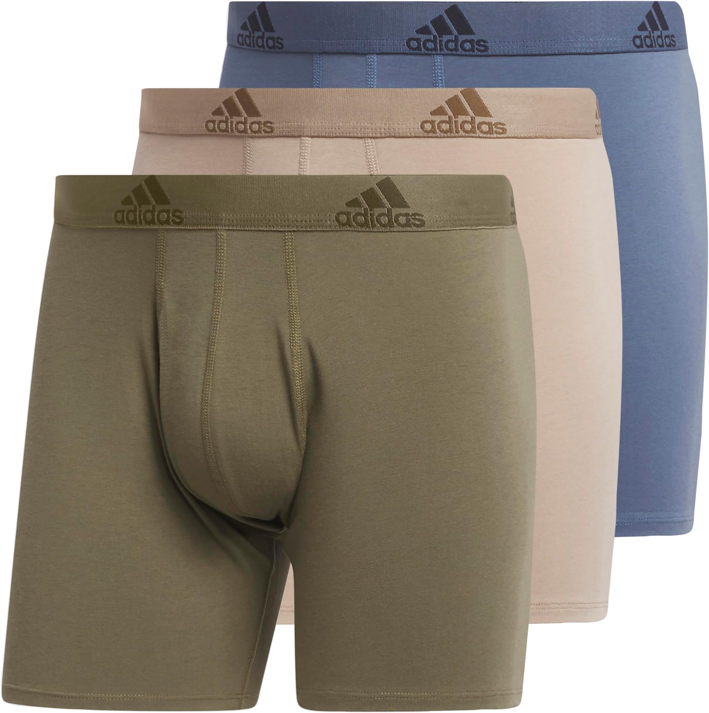 Men's Performance Stretch Cotton Boxer Briefs, Men's Underwear Boxer Brief, Soft Stretch, Superior Comfort, 3-Pack