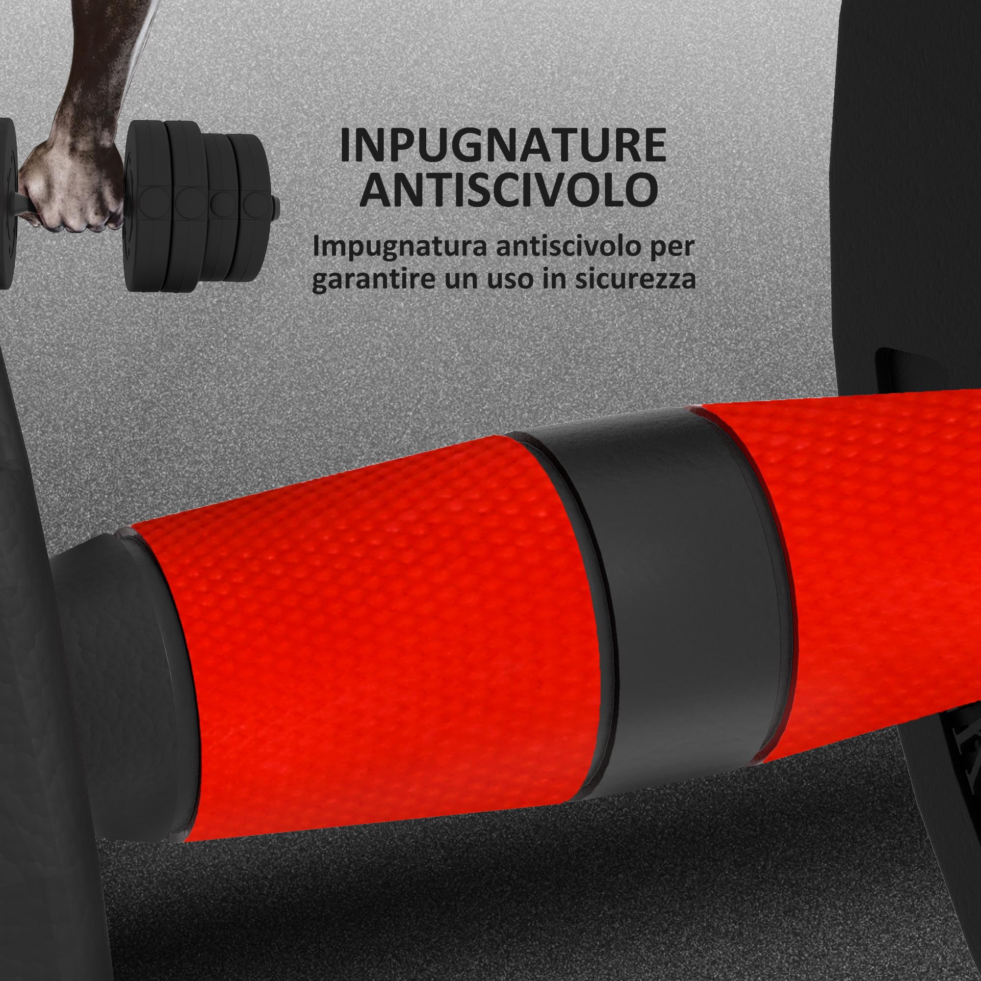 HOMCOM Set Manubri 2 in 1 da 20/25/30kg Totali con Dischi Pesi e Connettore, Set Manubri Regolabili Utilizzabile come 2 Manubri, Bilanciere, Palestra in Casa, Nero