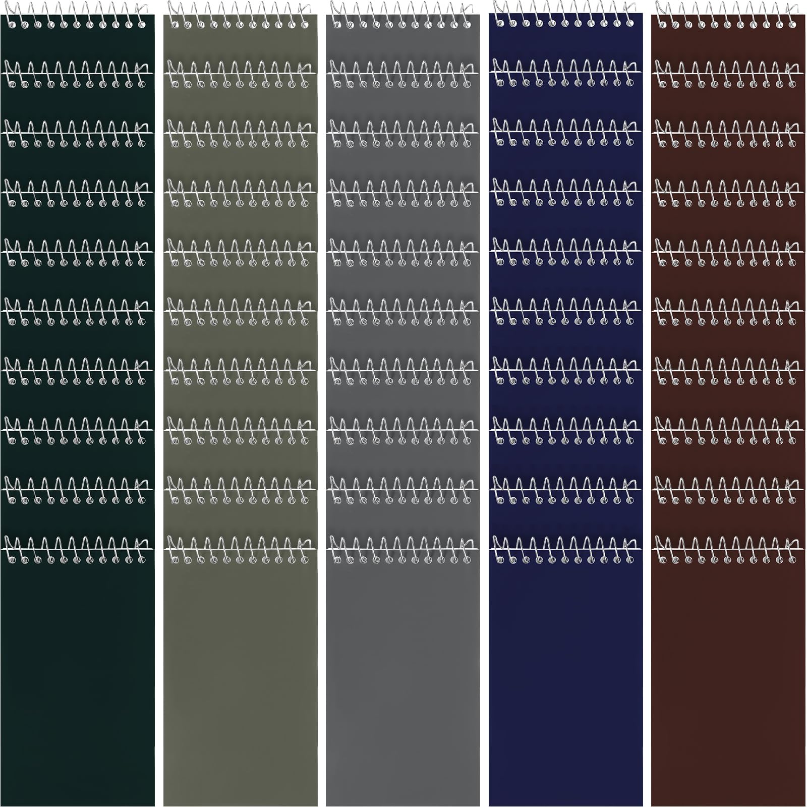 Teling 50 Pieces Spiral Memo Pads Bulk 3 x 5 Inch Small Note Pads Top Bound Lined College Ruled Paper Mini Notepad Pocket Spiral Notebooks for School