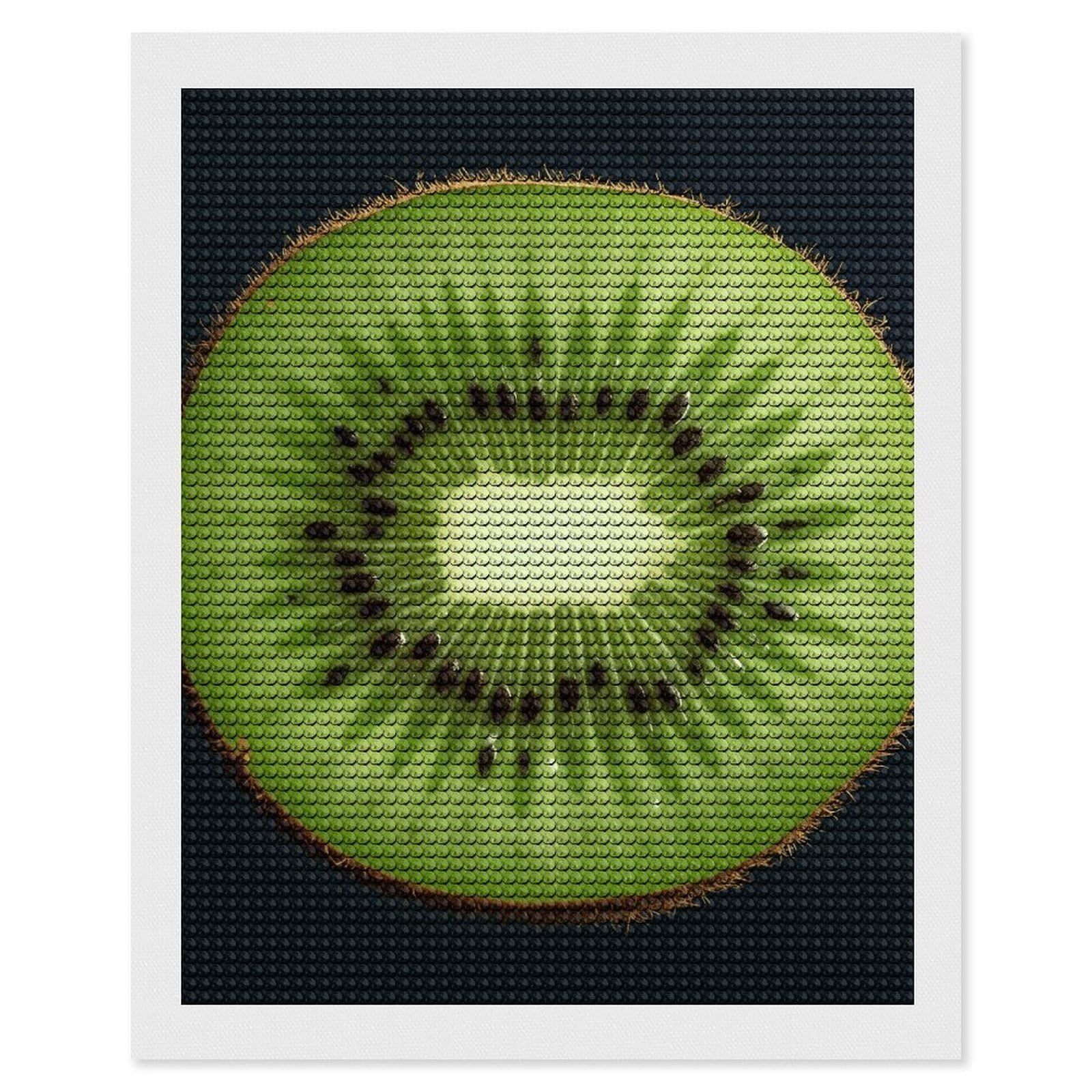 DWVTSLH Kiwi Slice Diamond Painting Kits for Adults, Personalized Diamond Photo Art Full Drill, DIY 5D Diamond Art Painting Kits for Beginners, Home Wall Decor 16"x20"