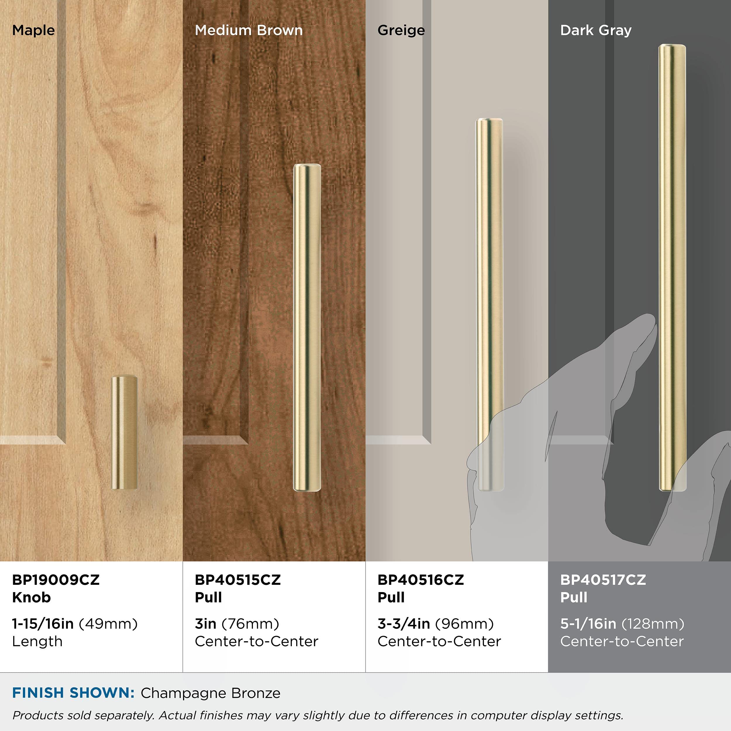 Amerock | Cabinet Pull | Champagne Bronze | 5-1/16 inch (128 mm) Center to Center | Bar Pulls | 1 Pack | Drawer Pull | Drawer Handle | Cabinet Hardware - 4