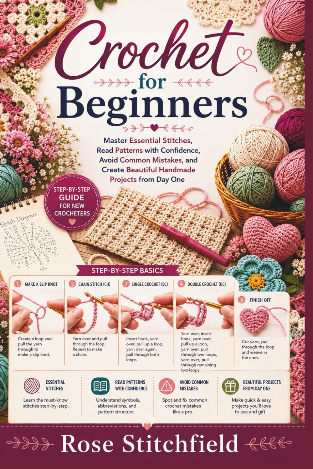 Crochet for Beginners: Master Essential Stitches, Read Patterns with Confidence, Avoid Common Mistakes, and Create Beautiful Handmade Projects from Day One