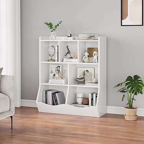 Miniatura 7 de GAOMON Estantería y estantería de tres niveles para niños, armario de almacenamiento de juguetes para almacenamiento de libros y juguetes, estante