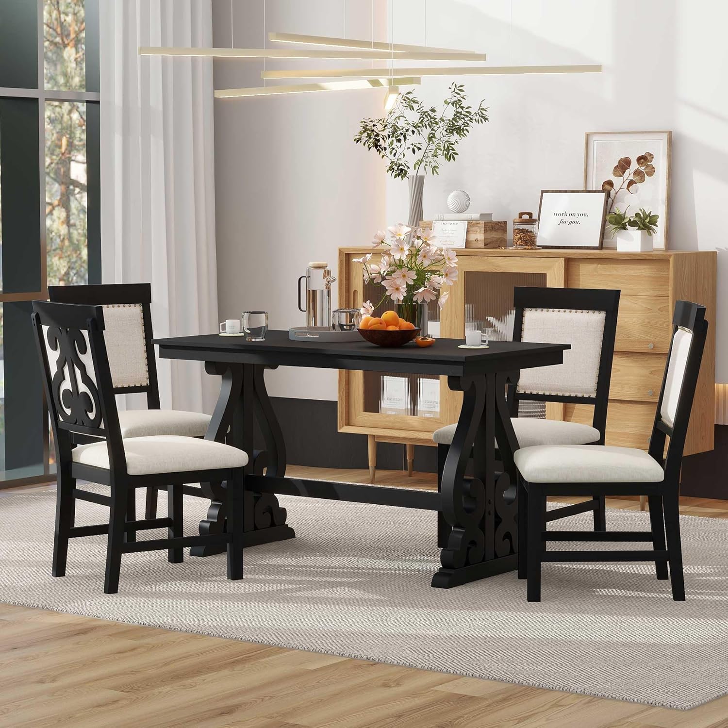 Amazon.com - LUMISOL 5 Piece Kitchen Dining Table Set with Chairs of 4 ...