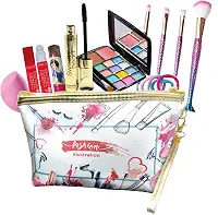 Kit de Maquiagem para Meninas, Jovens, Adultos. Necessarie Feminina, Paleta de Sombras, Pincel de Maquiagem, Esponja, Gloss Labial e mais itens, Maquiagem Infantil, Juvenil, Presente Adolescente, Presente Todas as Idades CN3