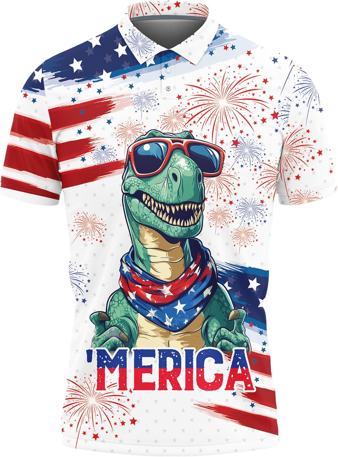 4th of July Polo Shirts for Men | Men's Golf Shirt - Patriot Day Men's Polo Shirts Short Sleeve Series 141