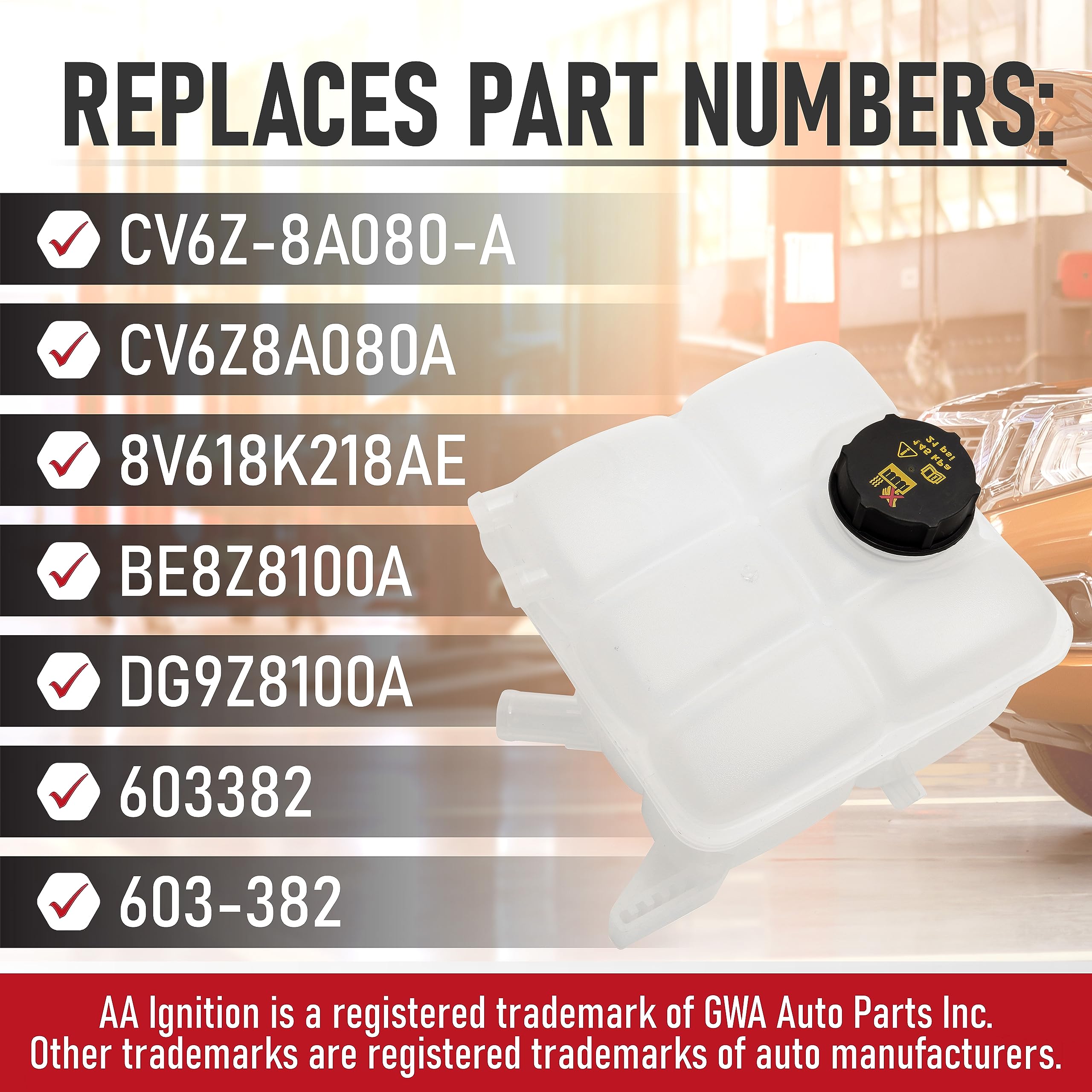 Radiator Coolant Reservoir CV6Z8A080A Coolant Overflow Expansion