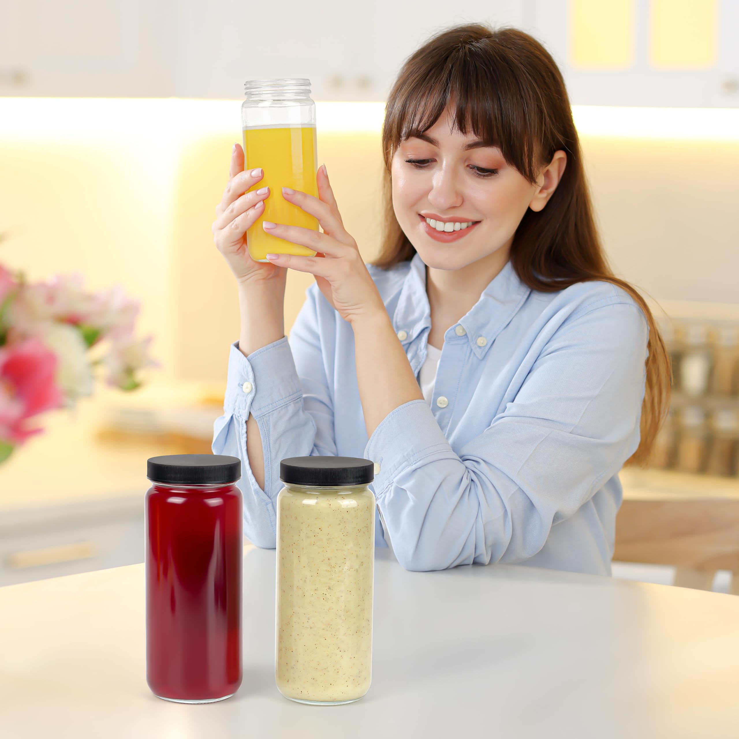 Bottiglie Di Vetro Ambrate Da 360ml Con Tappo A Leva - Confezione Da 10 Con Etichette Per Birra Fatta In Casa