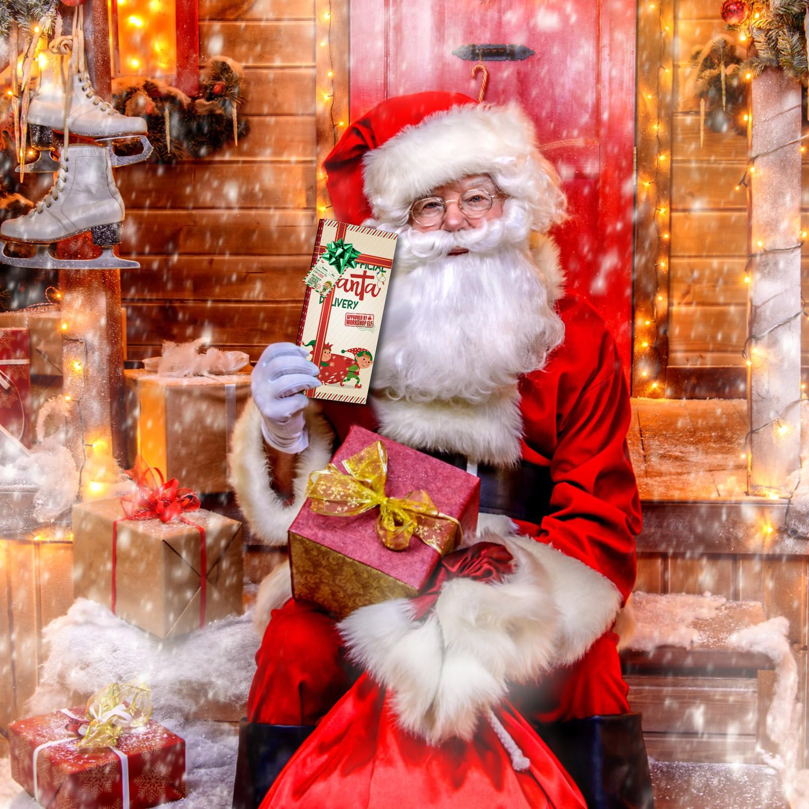 Pasimy Paquete De 16 Cajas Para Tarjetas De Regalo De Navidad Con Lazo De Etiqueta, Caja De Tarjetas De Postal De Navidad, Poste Norte, Caja De Tarjetas De Regalo De Vacaciones