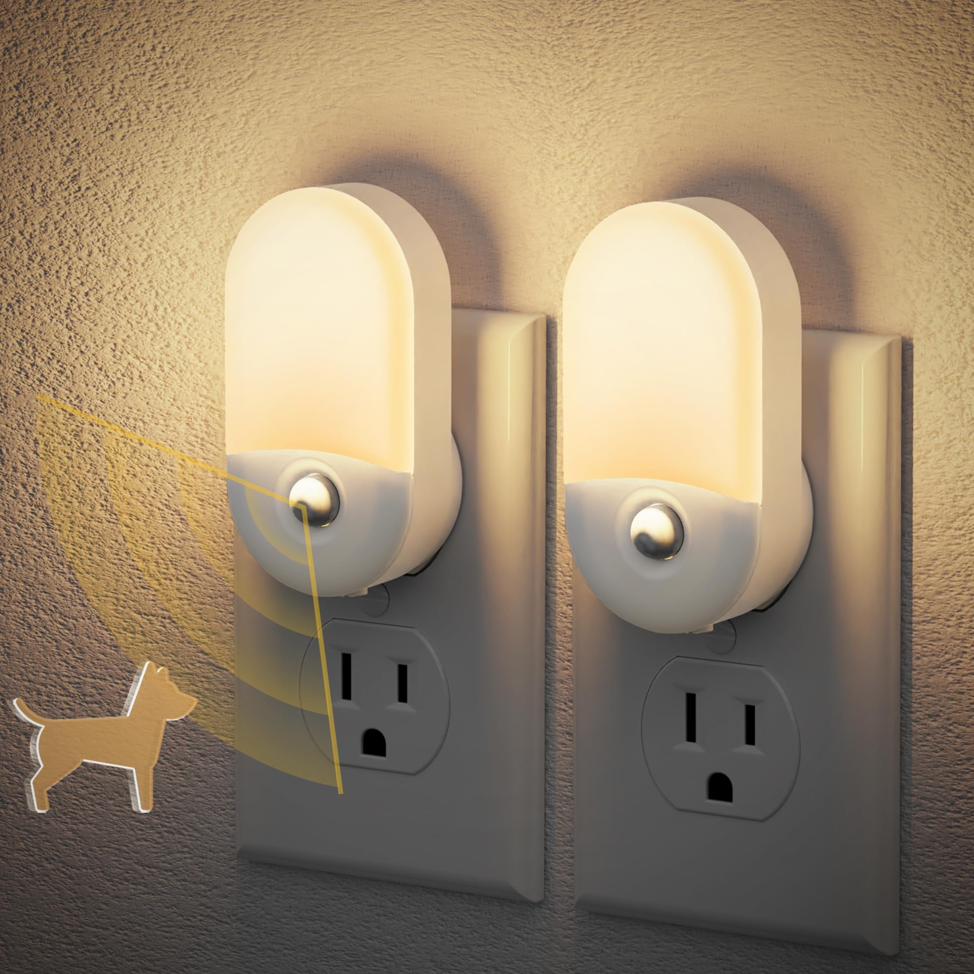 JandCase Motion Sensor Night Light 2 Pack