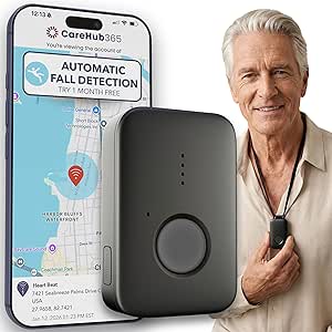 Medical Alert System for Seniors – Mini Device with Fall Detection, 24/7 Monitoring, GPS, Waterproof Pendant