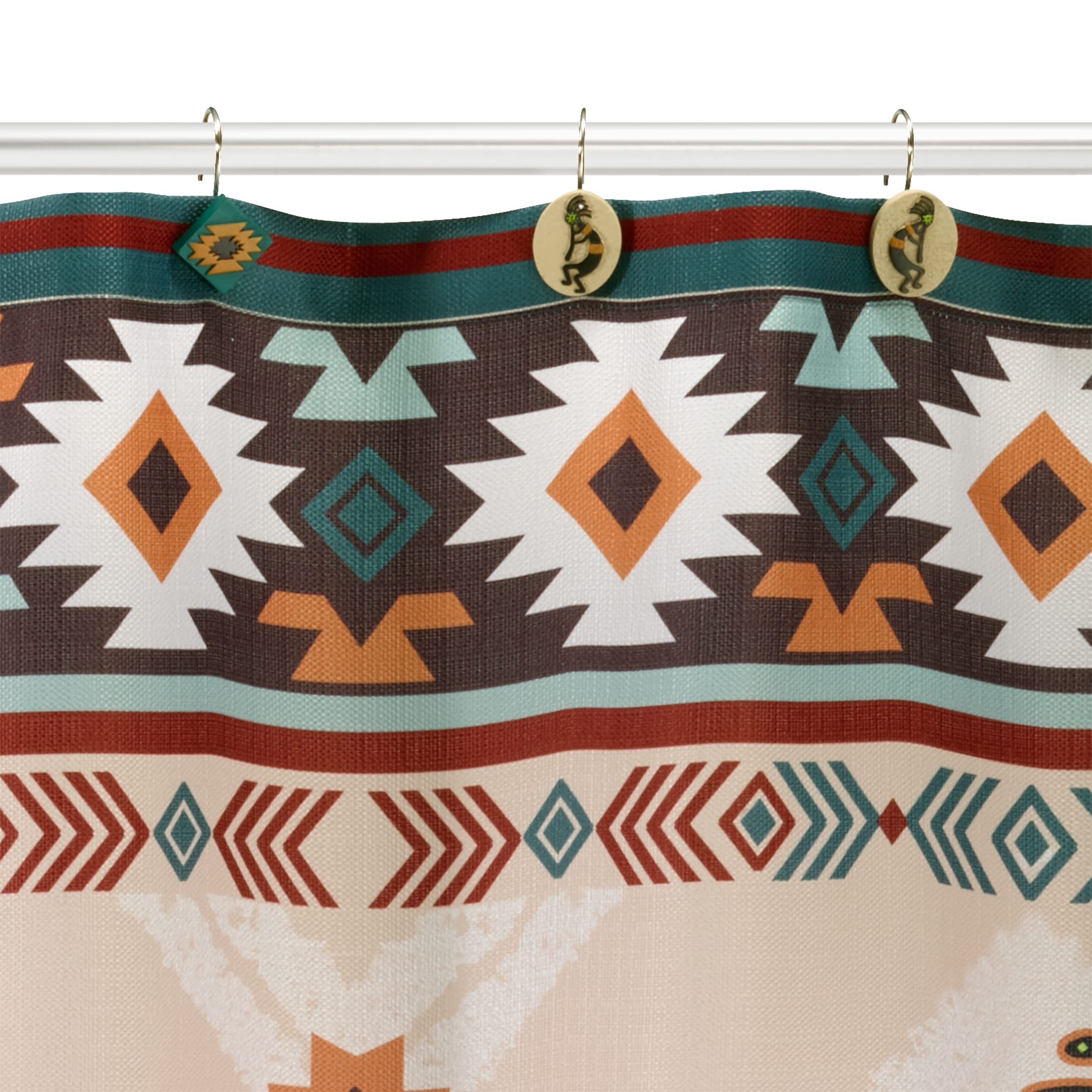 Avanti Linens - Fabric Shower Curtain, Decorative Bathroom Essentials (Navajo Dance Collection, 72