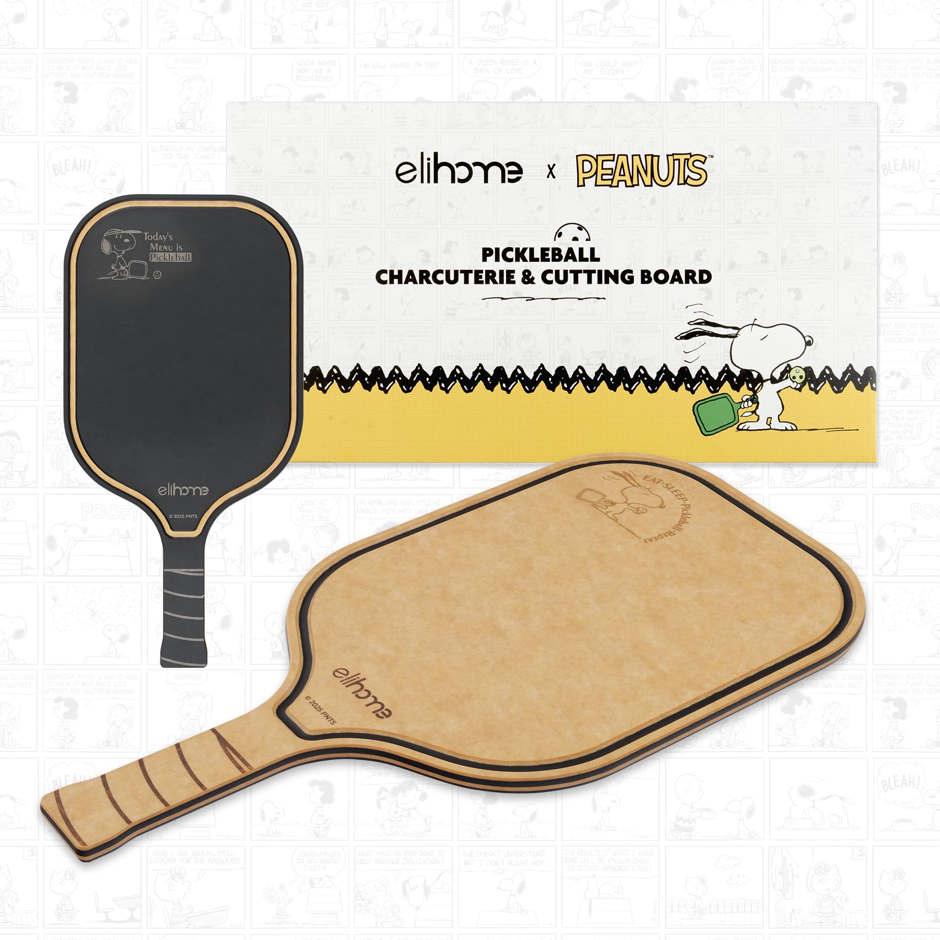 Amazon.com: Elihome x Peanuts Pickleball Charcuterie & Cutting